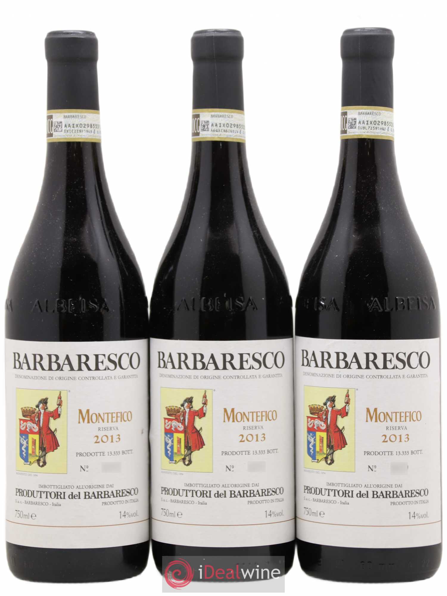Barbaresco DOCG Montefico Riserva Produttori del Barbaresco 2013 - Lot de 3 bouteilles - 0