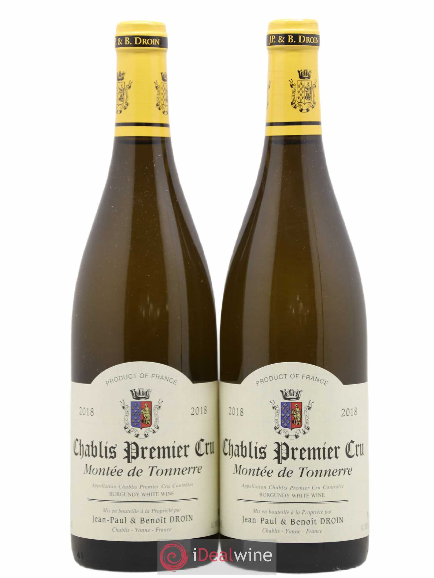 Chablis 1er Cru Montée de Tonnerre Jean-Paul & Benoît Droin (Domaine) 2018 - Lot de 2 bouteilles - 0
