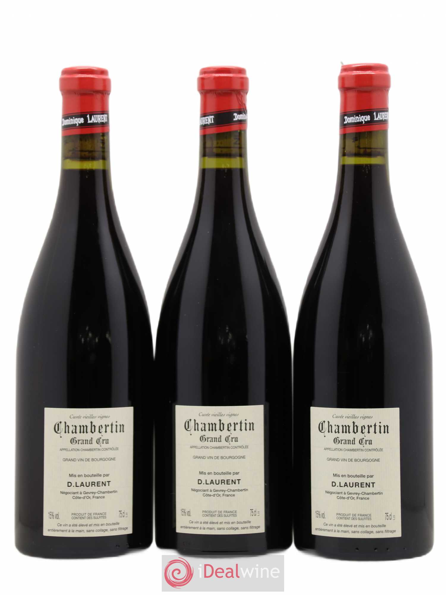 Chambertin Grand Cru Grande cuvée Vieilles Vignes Dominique Laurent 2018 - Lot de 3 bouteilles - 1