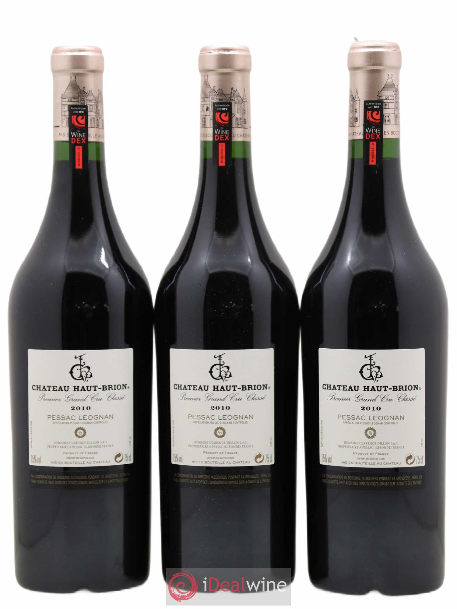 Château Haut Brion 1er Grand Cru Classé 2010 - Lot de 3 bouteilles - 1