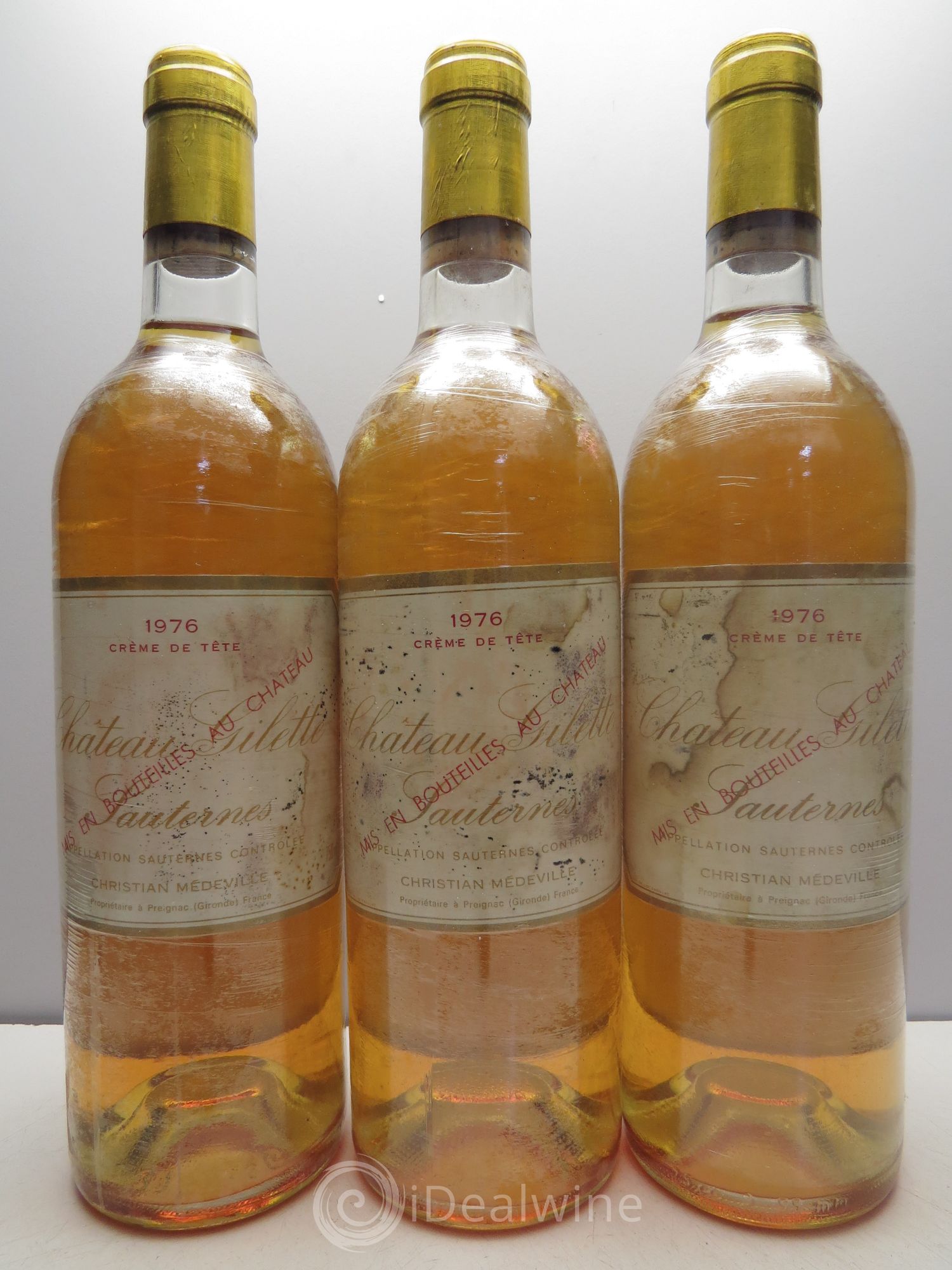 Château Gilette - Crème de Tête 1976 - Lotto di 3 bottiglie - 0