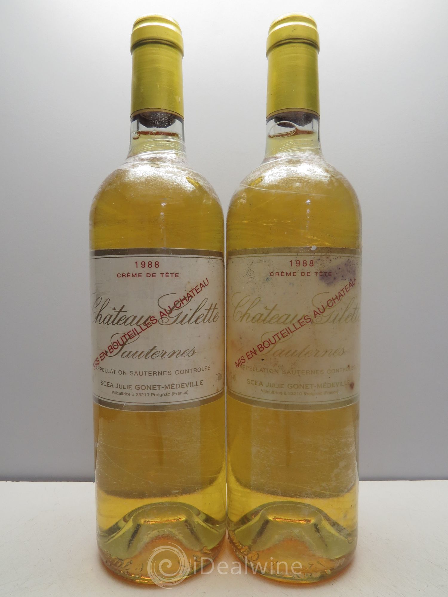 Château Gilette - Crème de Tête 1988 - Lotto di 2 bottiglie - 0