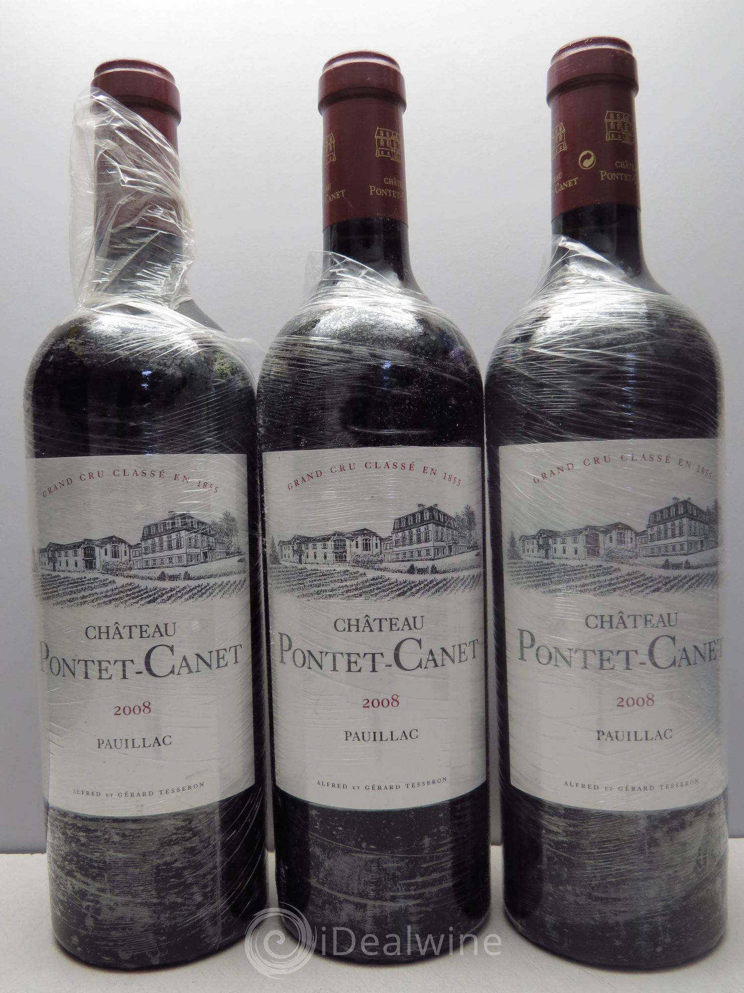 Château Pontet Canet 5ème Grand Cru Classé 2008 - Lot de 3 bouteilles - 0