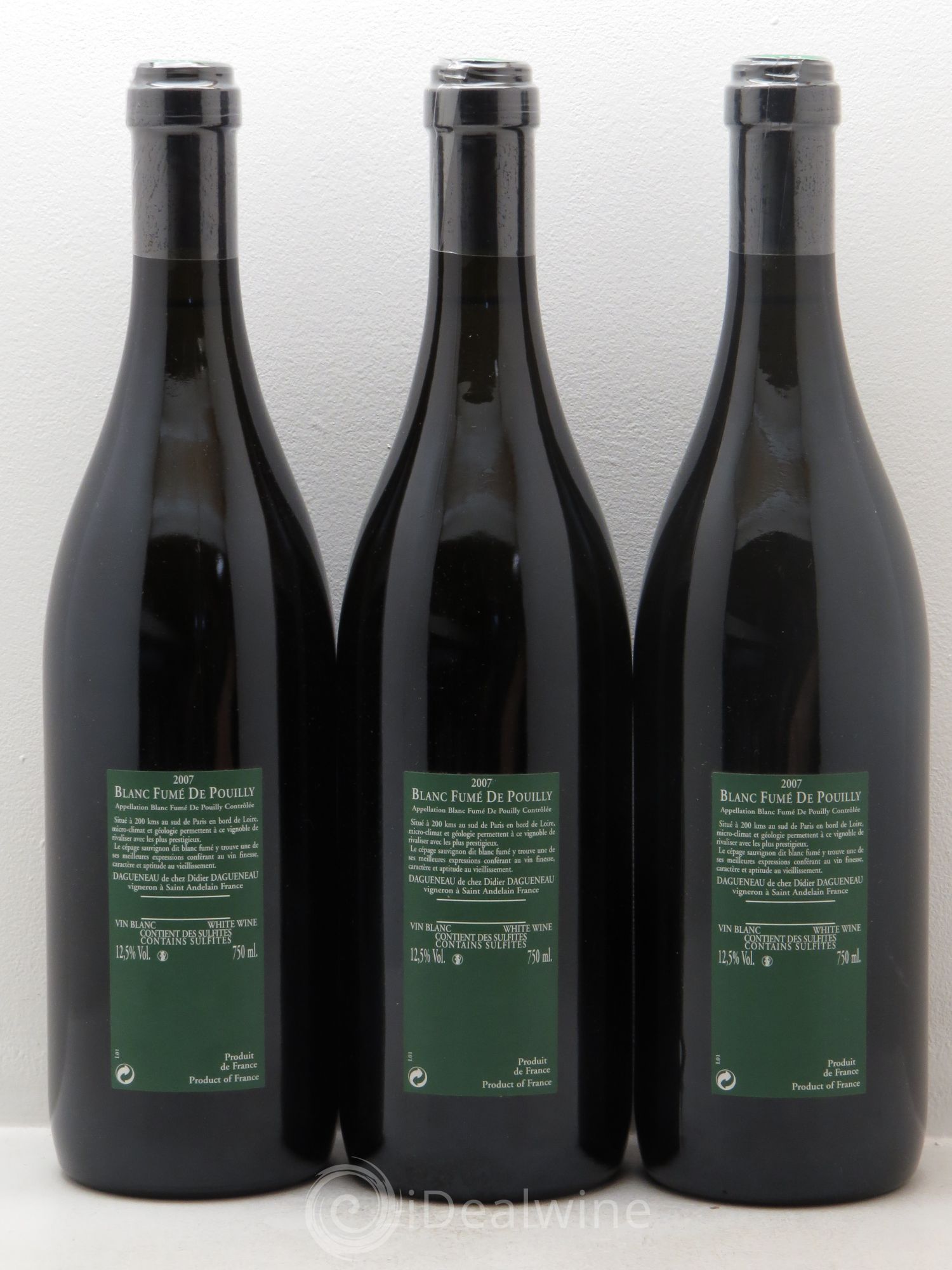Vin de France (anciennement Pouilly-Fumé) Silex Dagueneau (Domaine Didier - Louis-Benjamin) 2007 - Lot de 3 bouteilles - 1