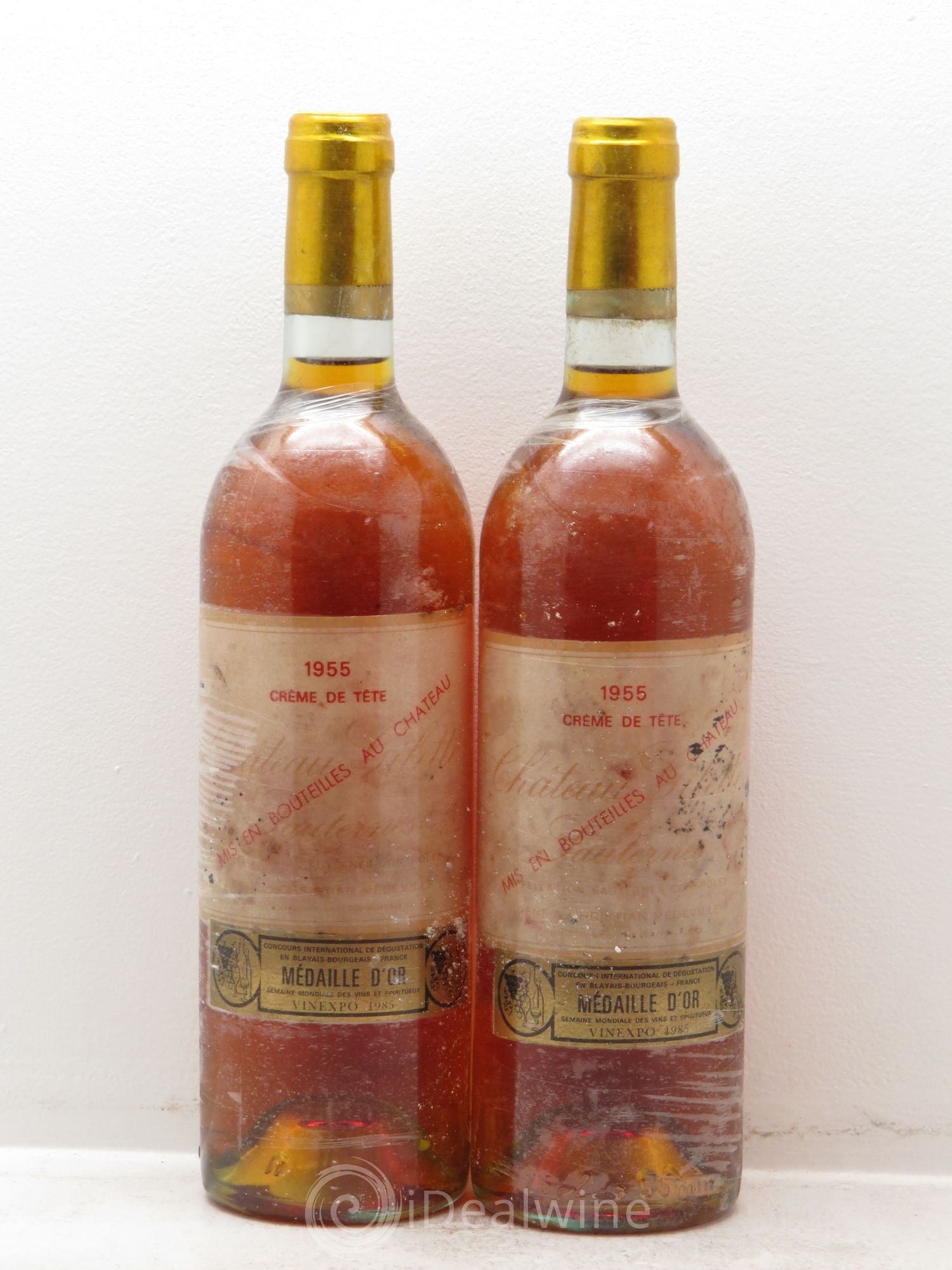 Château Gilette - Crème de Tête 1955 - Lotto di 2 bottiglie - 0