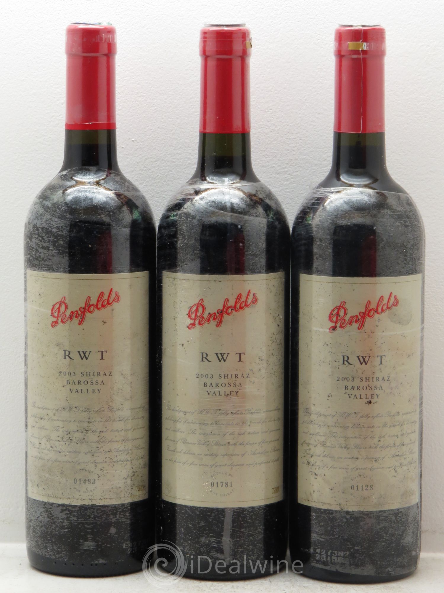 Barossa Valley Penfolds Wines RWT Shiraz 2003 - Lot de 3 bouteilles - 0