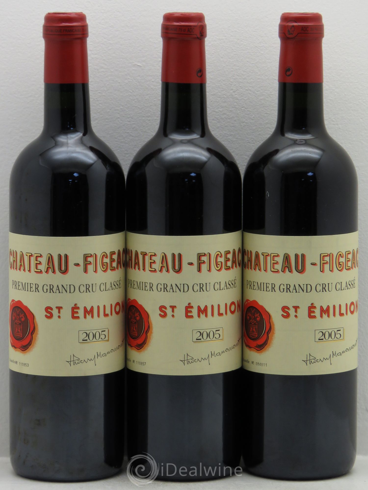 Château Figeac 1er Grand Cru Classé A 2005 - Lot de 3 bouteilles - 0