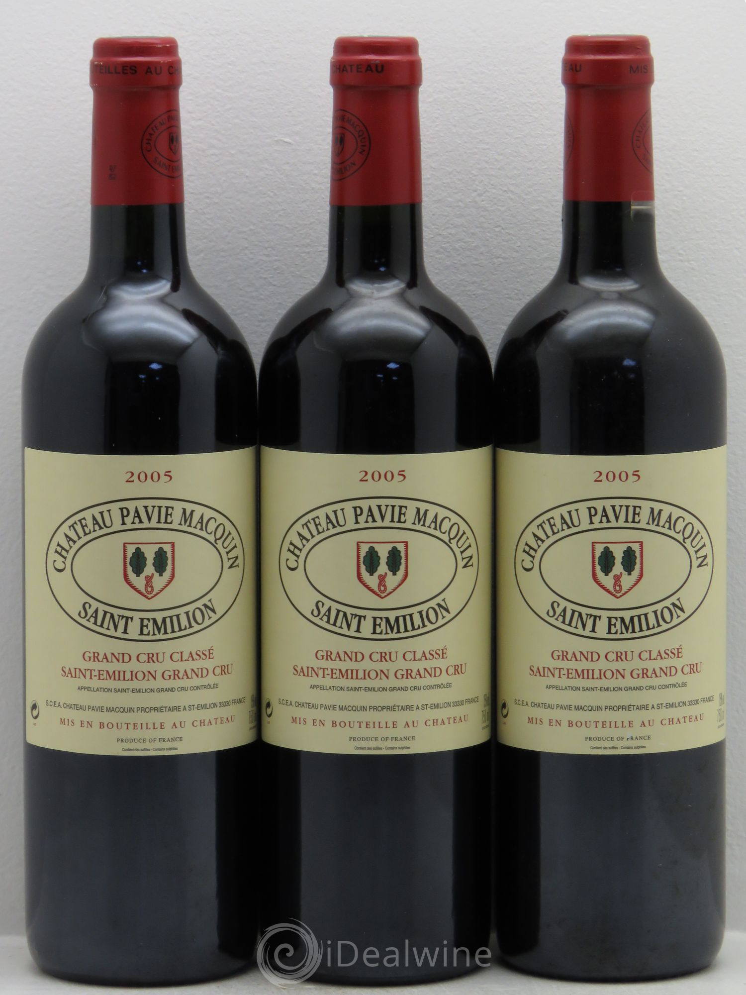 Château Pavie Macquin 1er Grand Cru Classé B 2005 - Lot de 3 bouteilles - 0