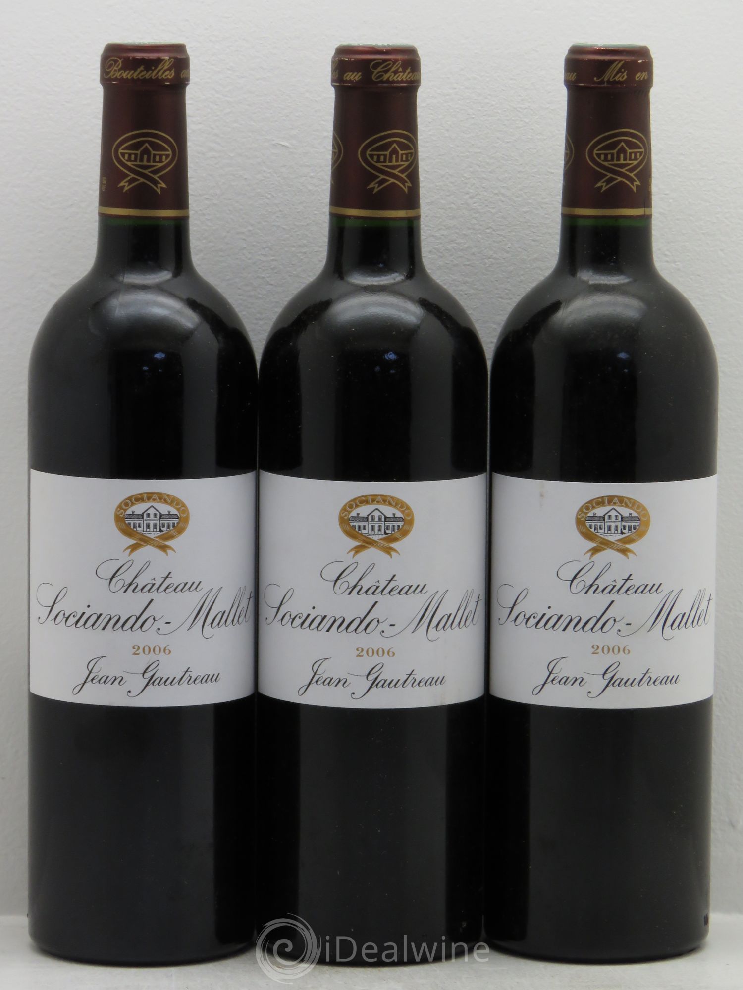 Château Sociando Mallet 2006 - Lot de 3 bouteilles - 0
