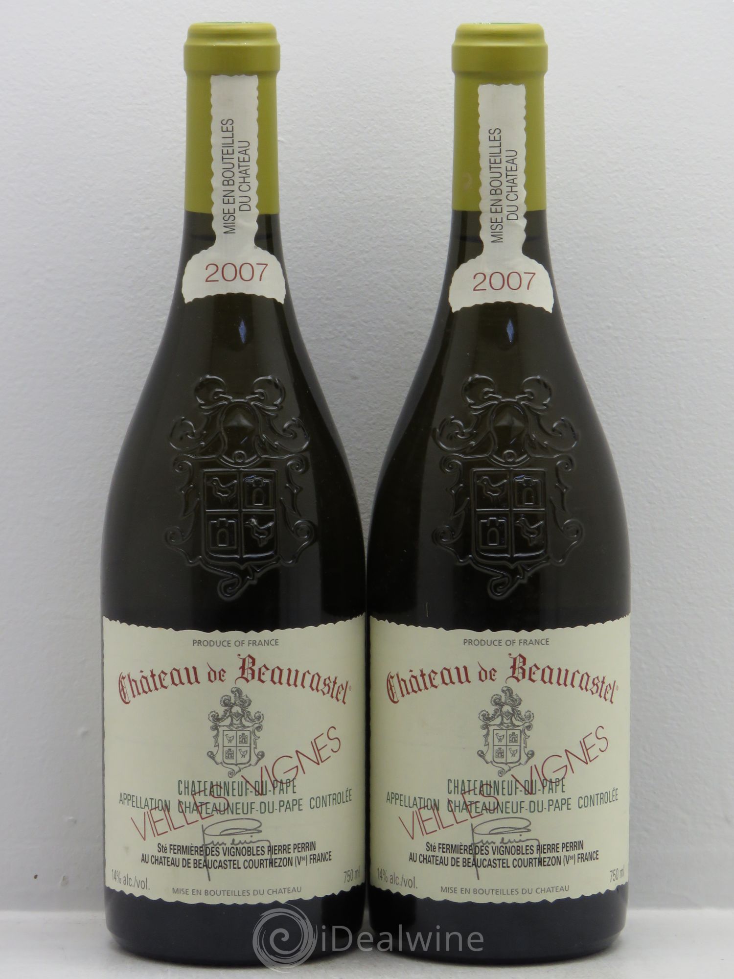 Châteauneuf-du-Pape Château de Beaucastel Vieilles vignes Roussanne Famille Perrin 2007 - Lot de 2 bouteilles - 0