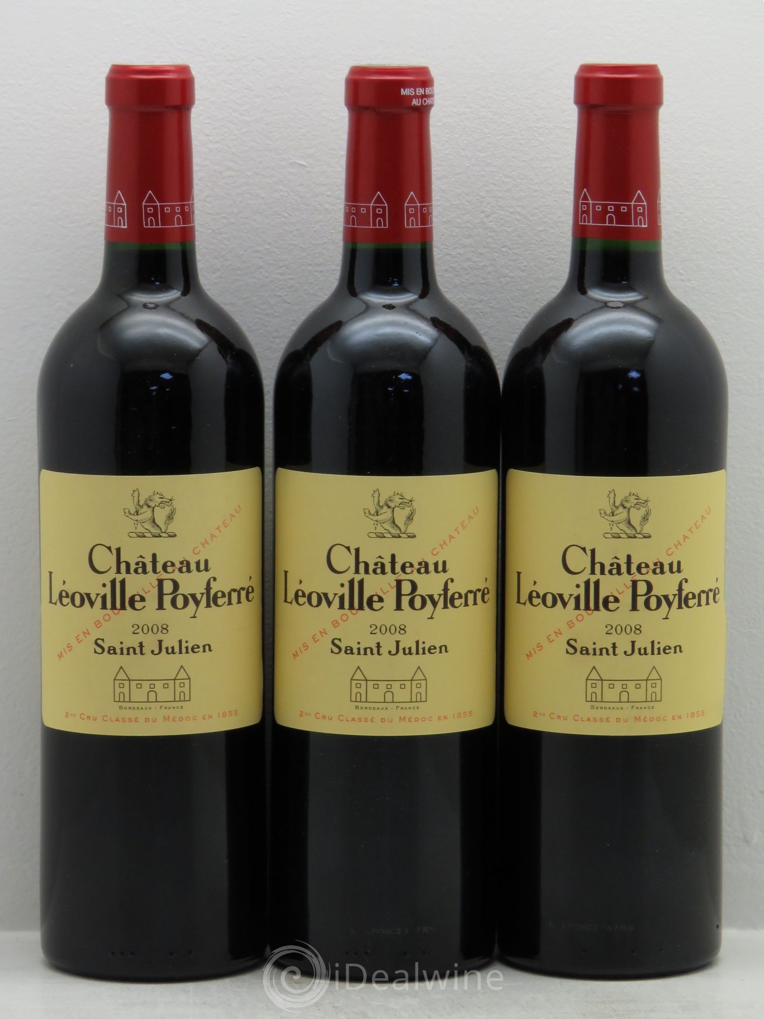 Château Léoville Poyferré 2ème Grand Cru Classé 2008 - Lot de 3 bouteilles - 0