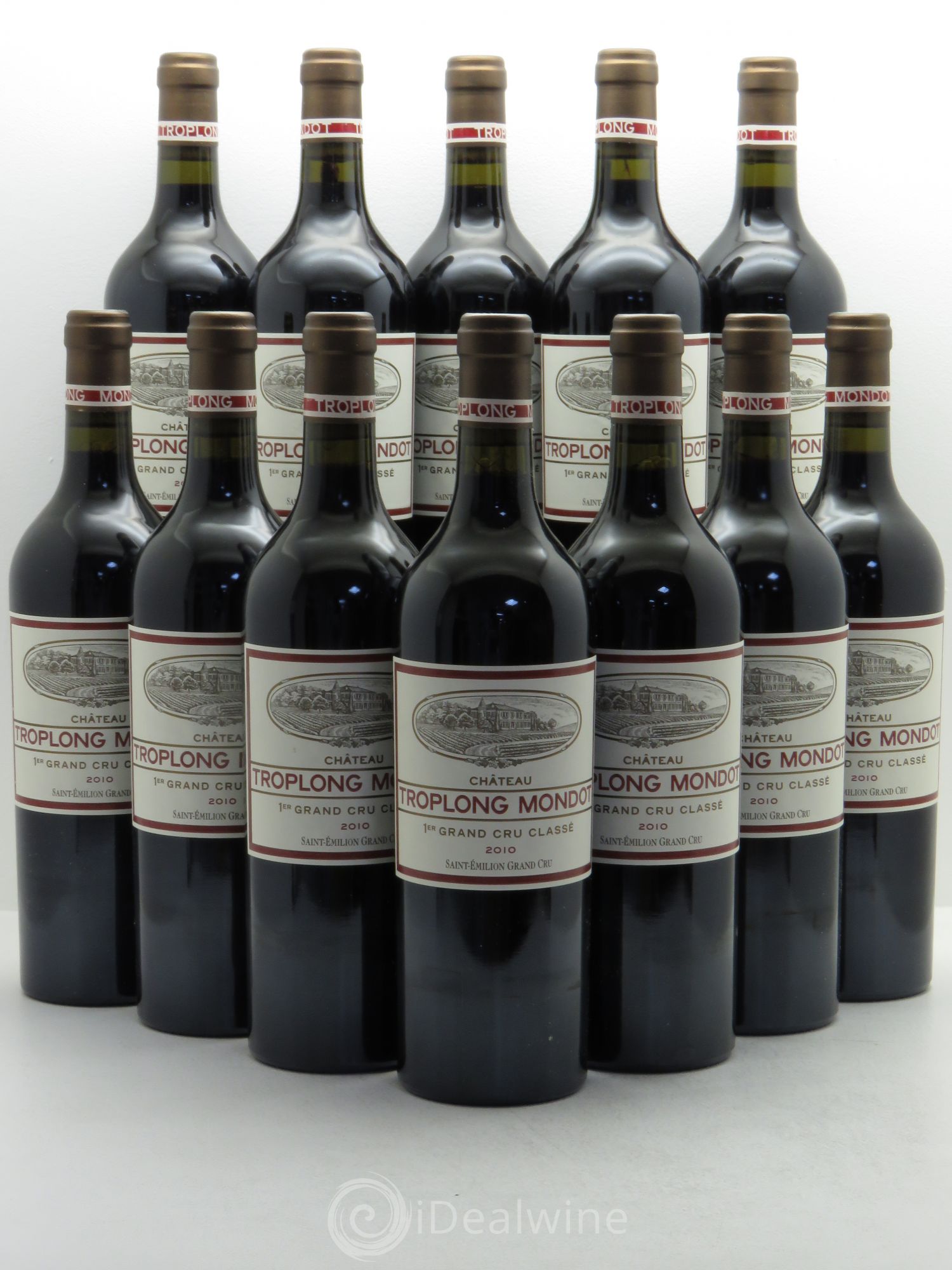 Château Troplong Mondot 1er Grand Cru Classé B 2010 - Lot de 12 bouteilles - 0
