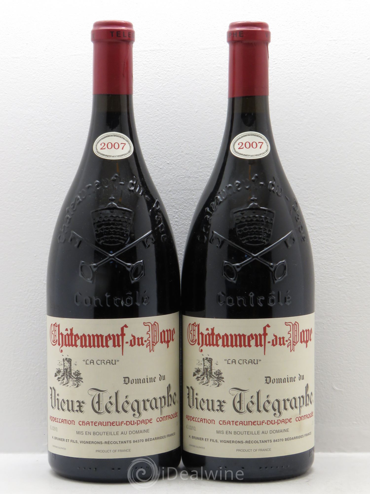 Châteauneuf-du-Pape Vieux Télégraphe (Domaine du) Vignobles Brunier 2007 - Lot de 2 magnums - 0