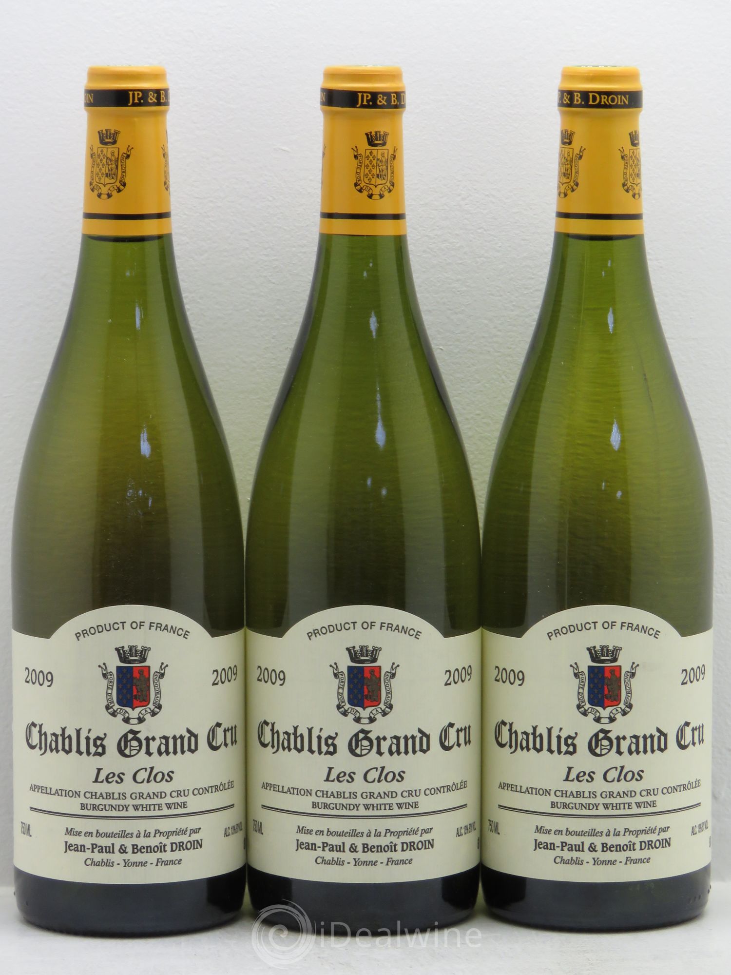 Chablis Grand Cru Les Clos Jean-Paul & Benoît Droin (Domaine) 2009 - Lot de 3 bouteilles - 0