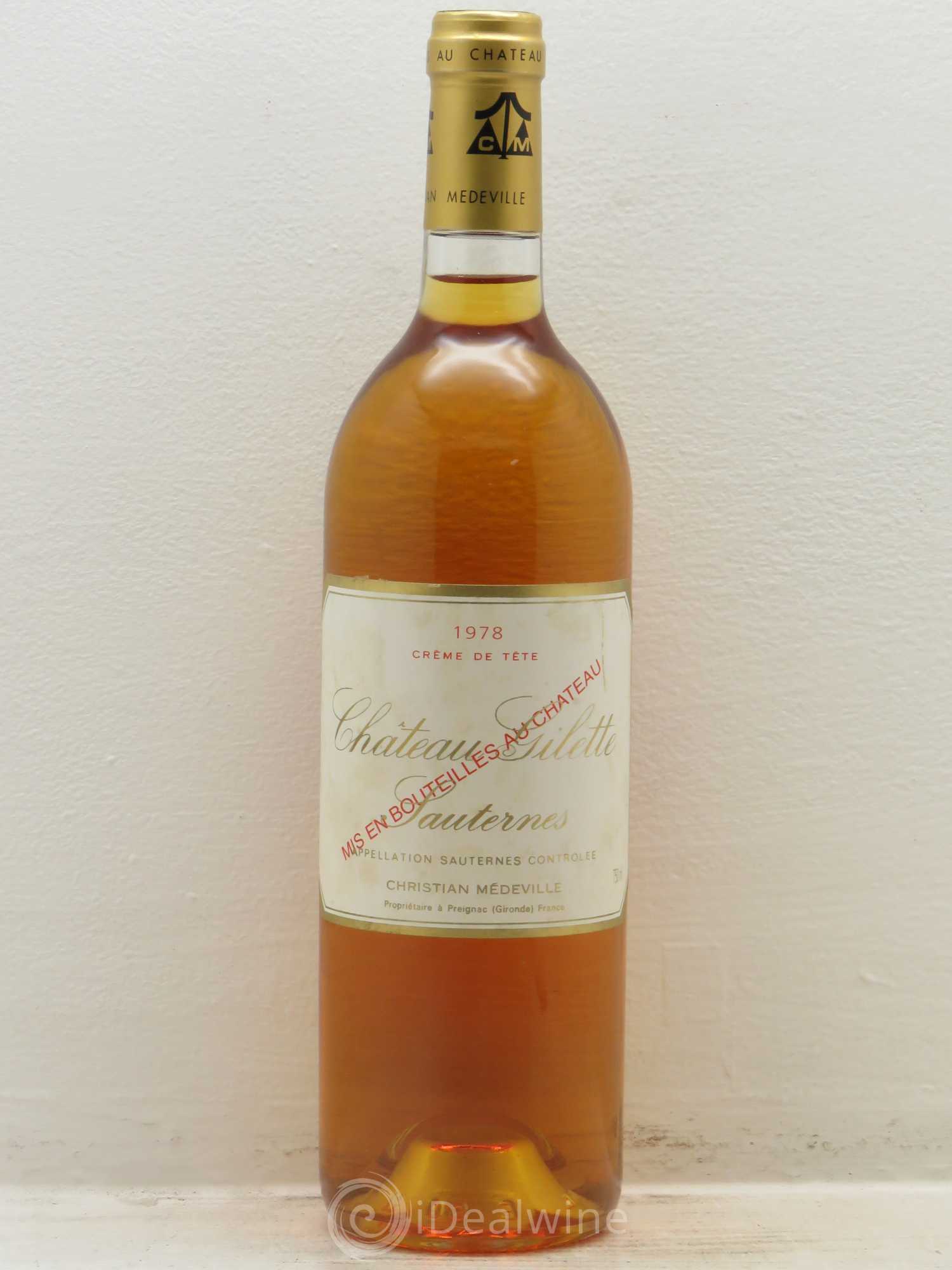 Château Gilette - Crème de Tête 1978 - Lotto di 1 bottiglia - 0