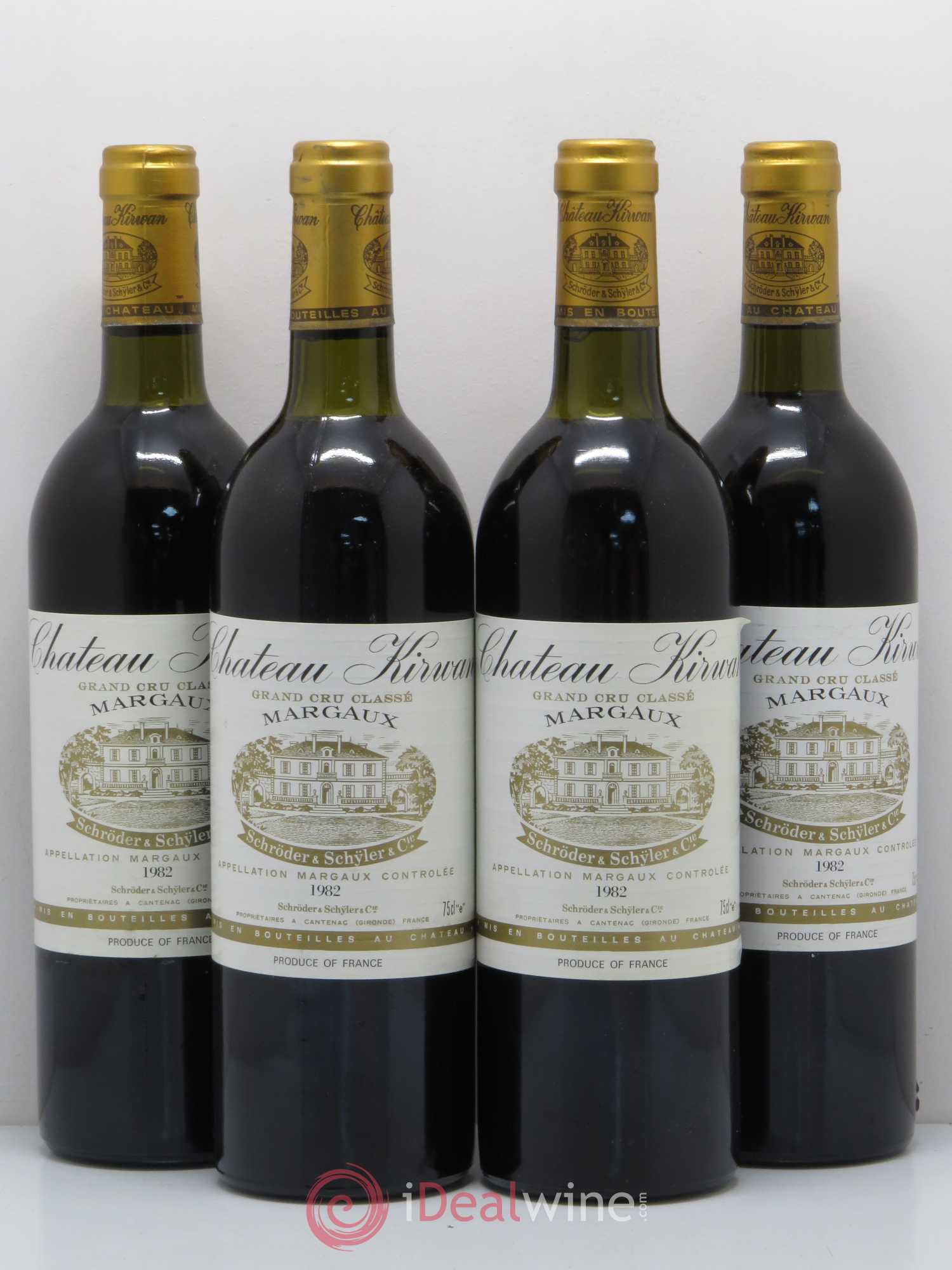 Château Kirwan 3ème Grand Cru Classé 1982 - Lot de 4 bouteilles - 0