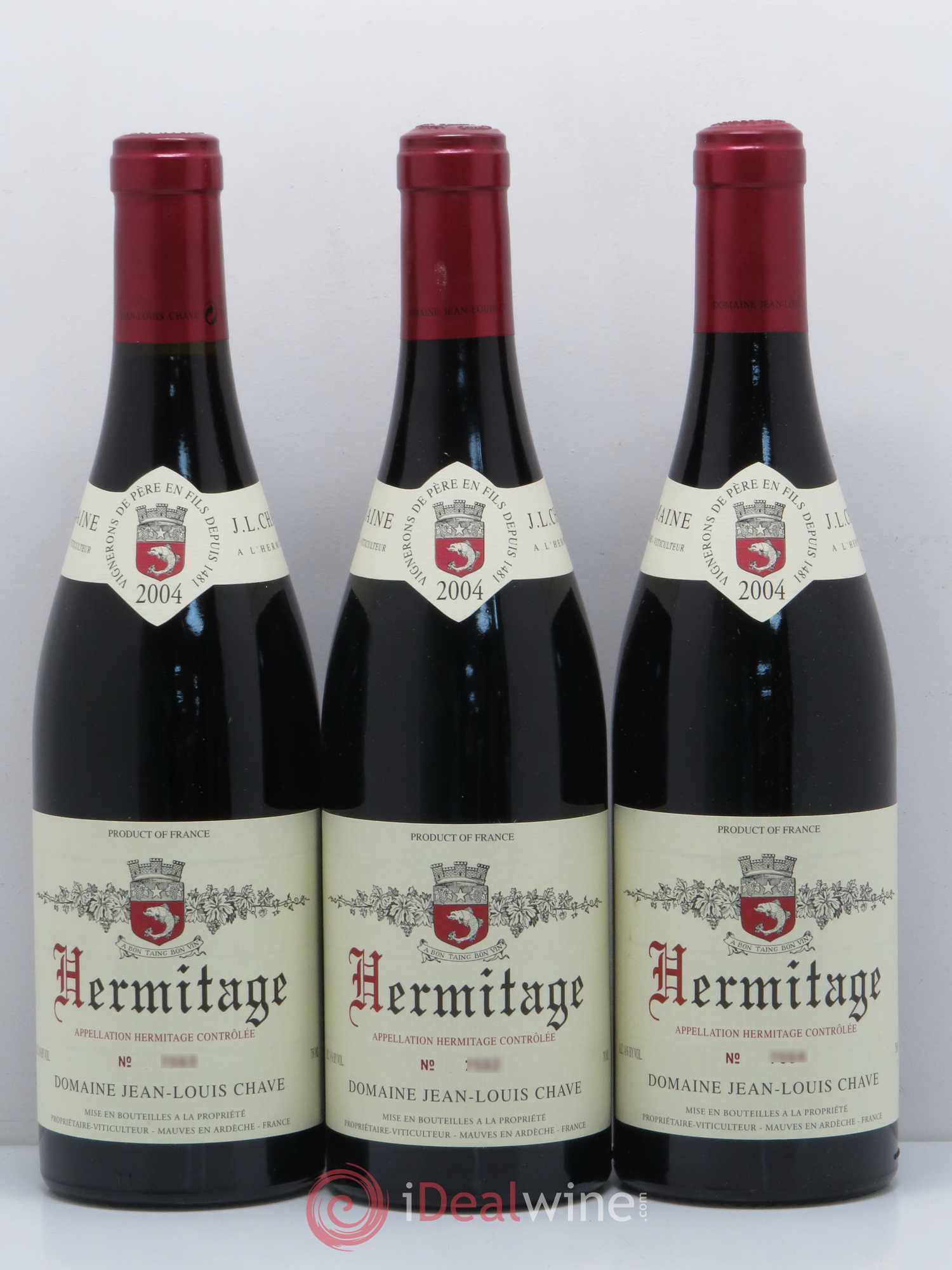 Hermitage Jean-Louis Chave 2004 - Lot de 3 bouteilles - 0