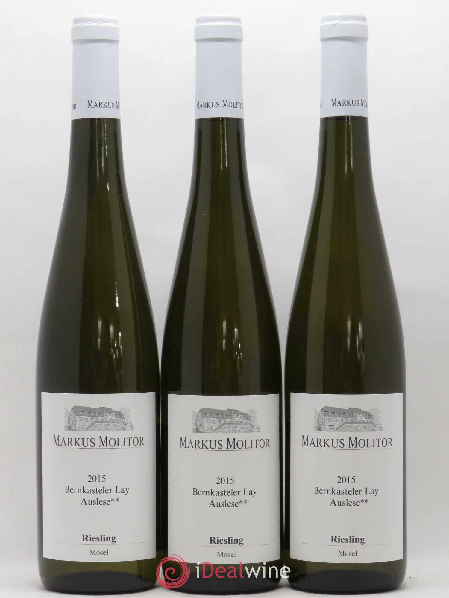 Riesling Markus Molitor Bernkasteler Lay Auslese White Capsule°° 2015 - Lot de 3 bouteilles - 0