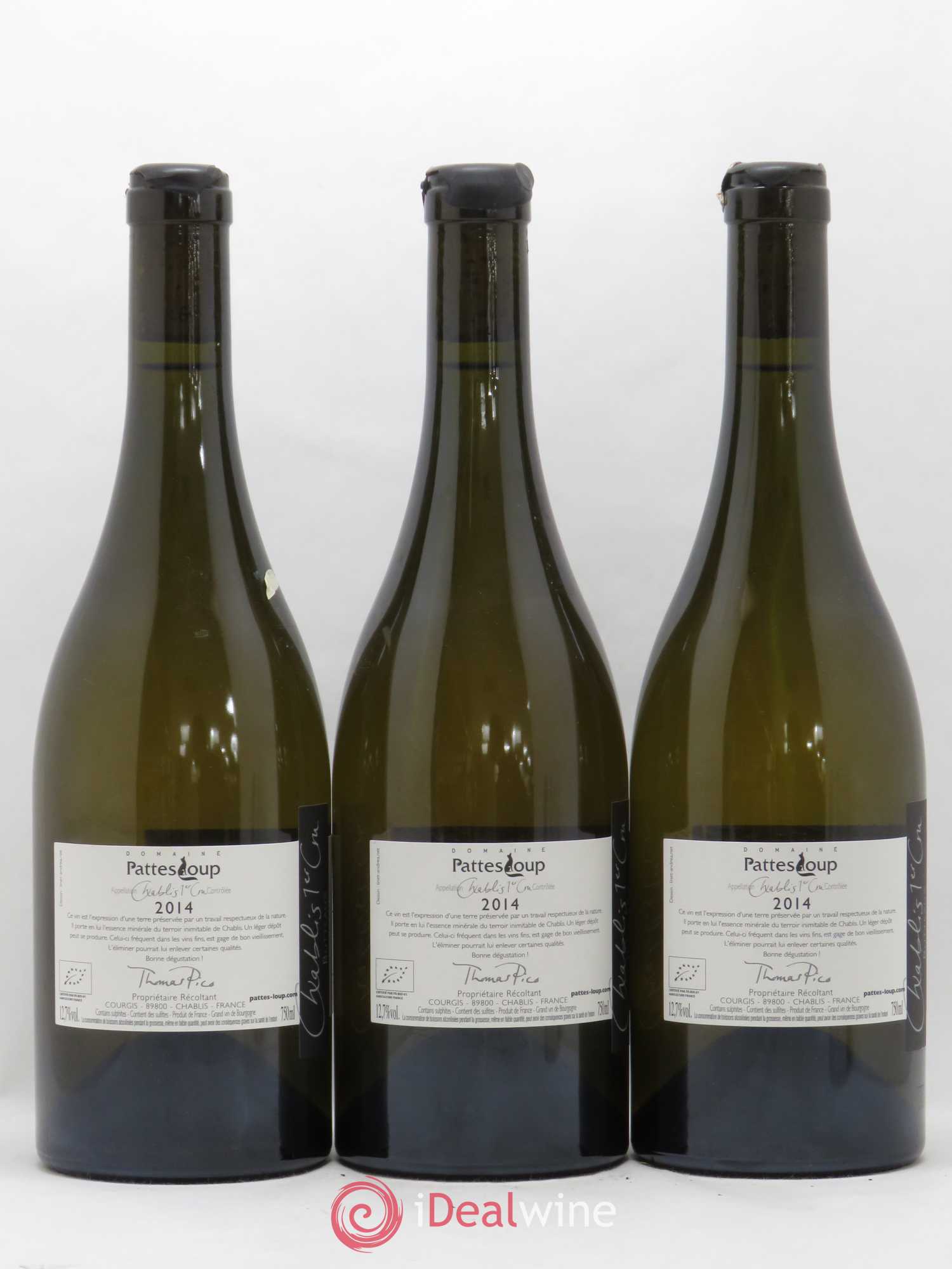 Chablis 1er Cru Butteaux Pattes Loup (Domaine) 2014 - Lot de 3 bouteilles - 1