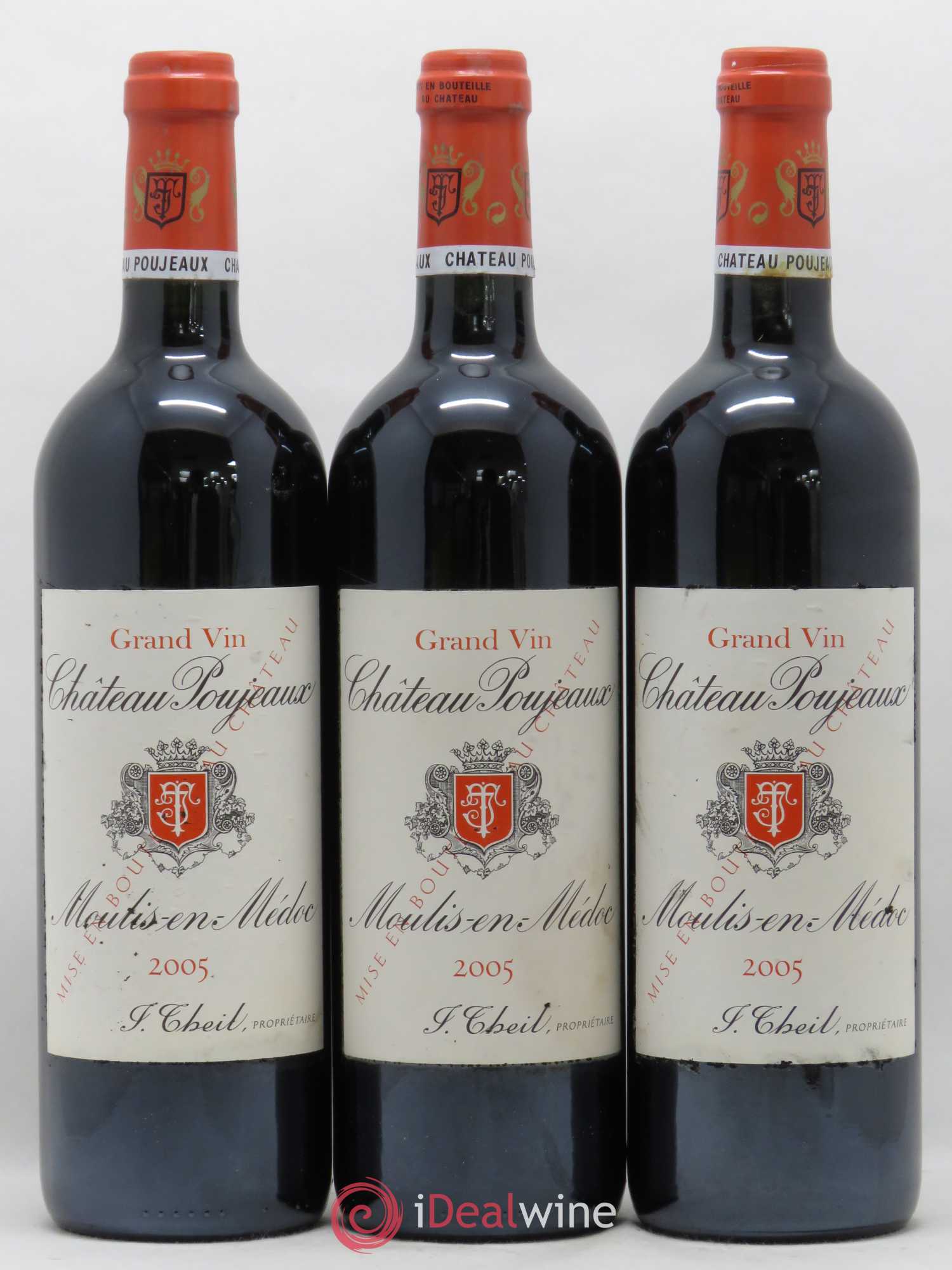 Château Poujeaux 2005 - Lot de 3 bouteilles - 0