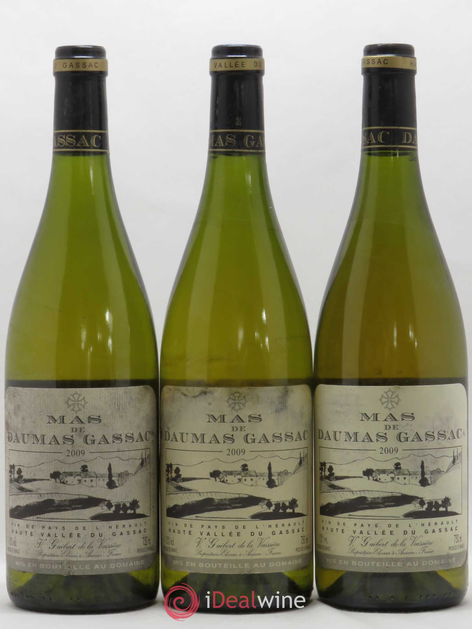 Saint-Guilhem-le-Désert - Cité d'Aniane Mas Daumas Gassac Famille Guibert de La Vaissière 2009 - Lot de 3 bouteilles - 0