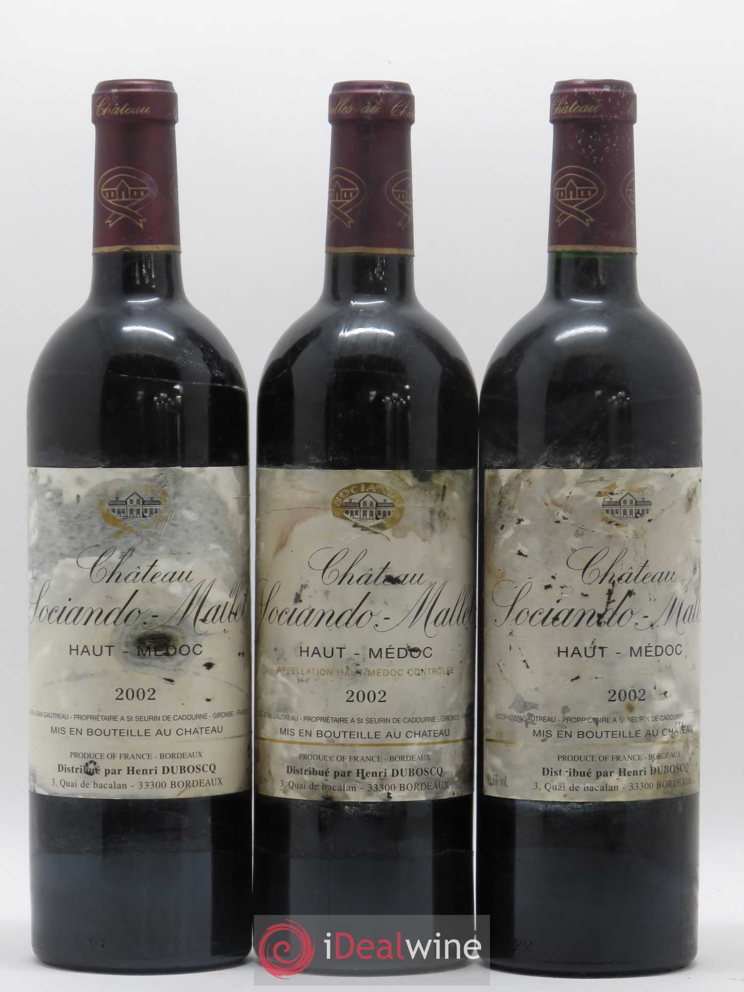 Château Sociando Mallet 2002 - Lot de 6 bouteilles - 2