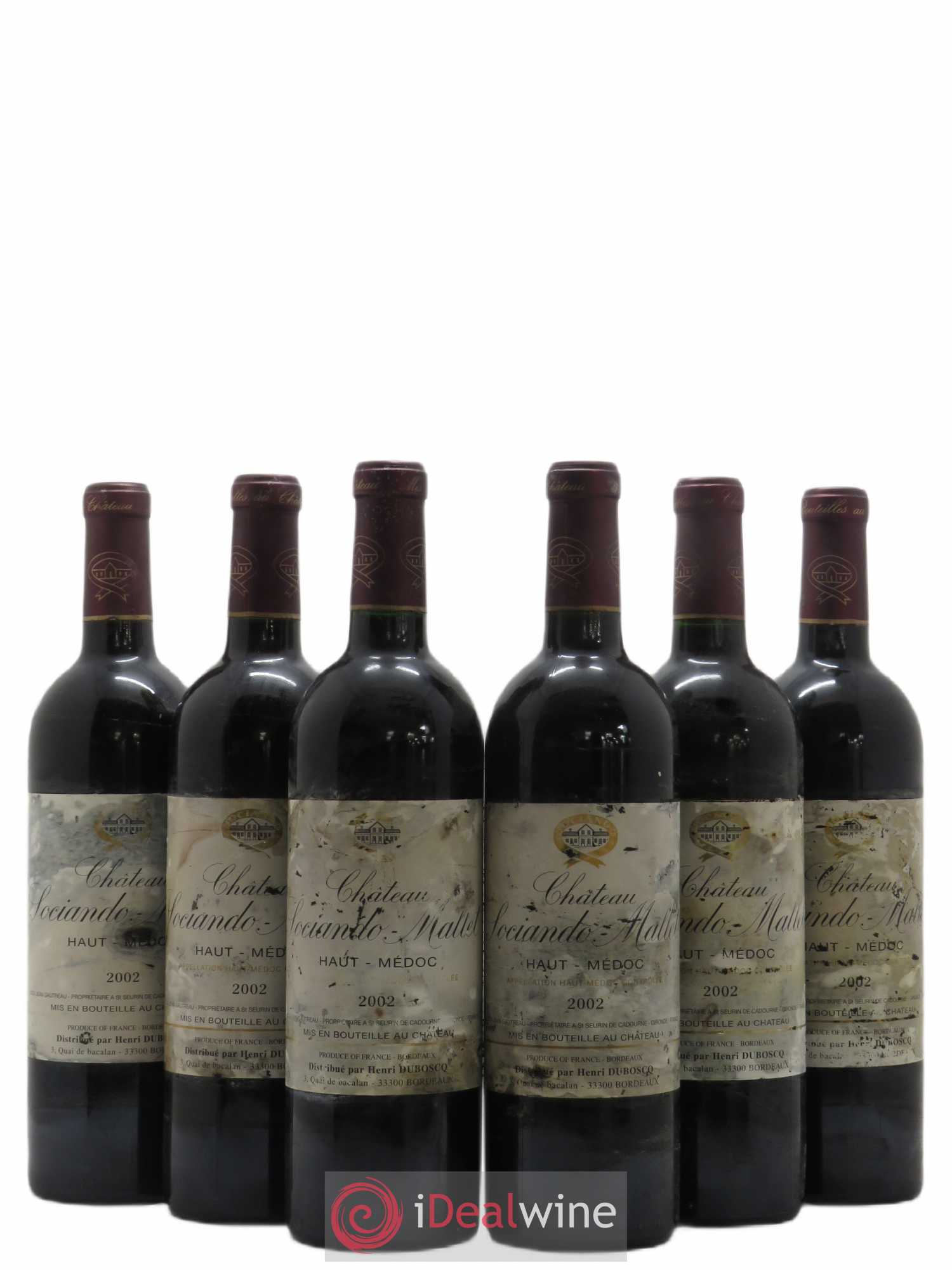 Château Sociando Mallet 2002 - Lot de 6 bouteilles - 0