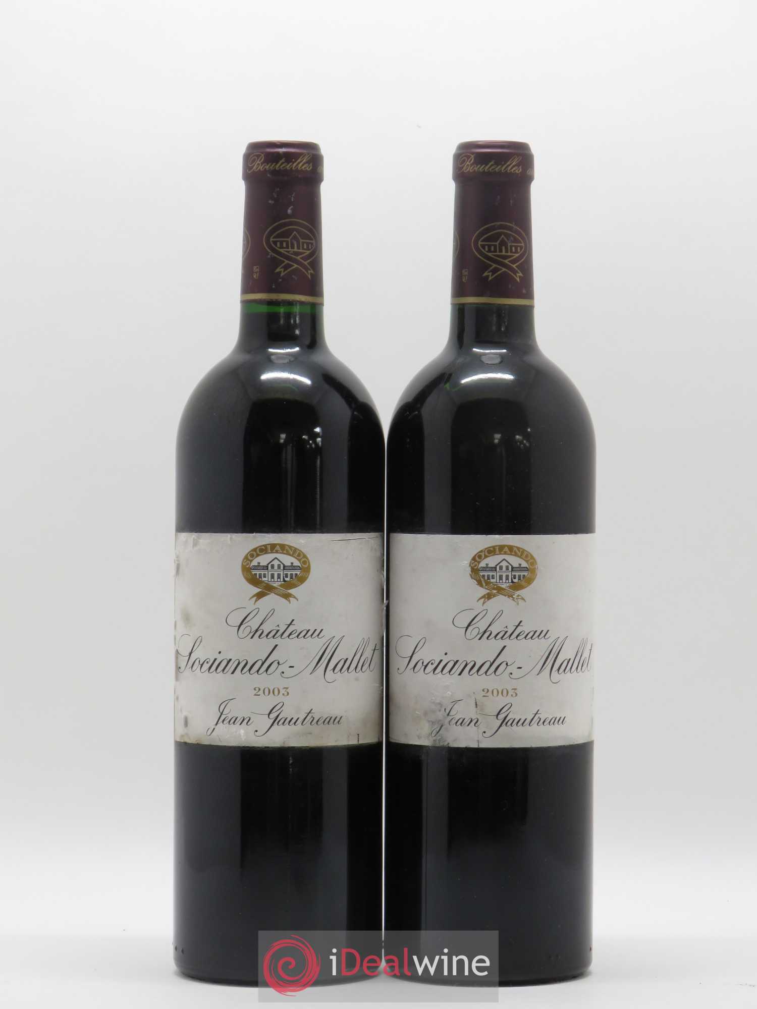 Château Sociando Mallet 2003 - Lot de 2 bouteilles - 0