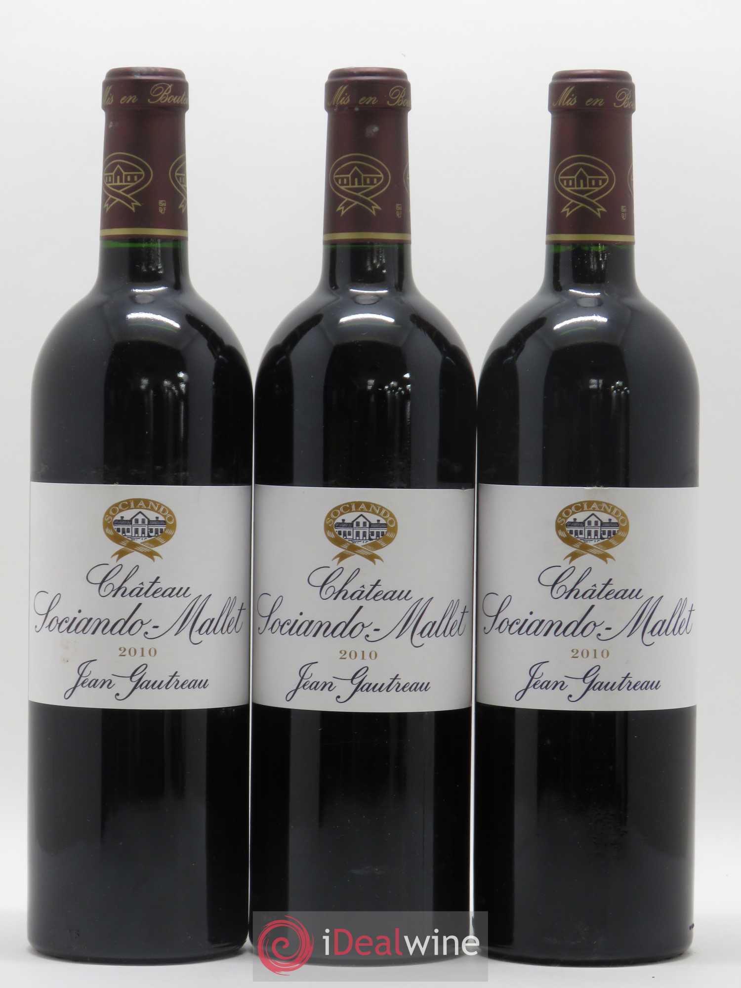 Château Sociando Mallet 2010 - Lot de 3 bouteilles - 0