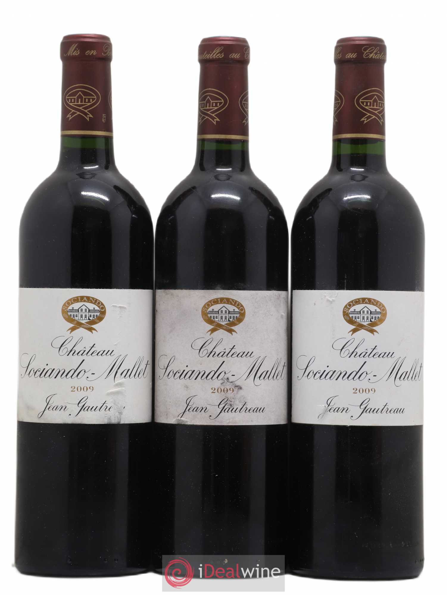 Château Sociando Mallet 2009 - Lot de 3 bouteilles - 0