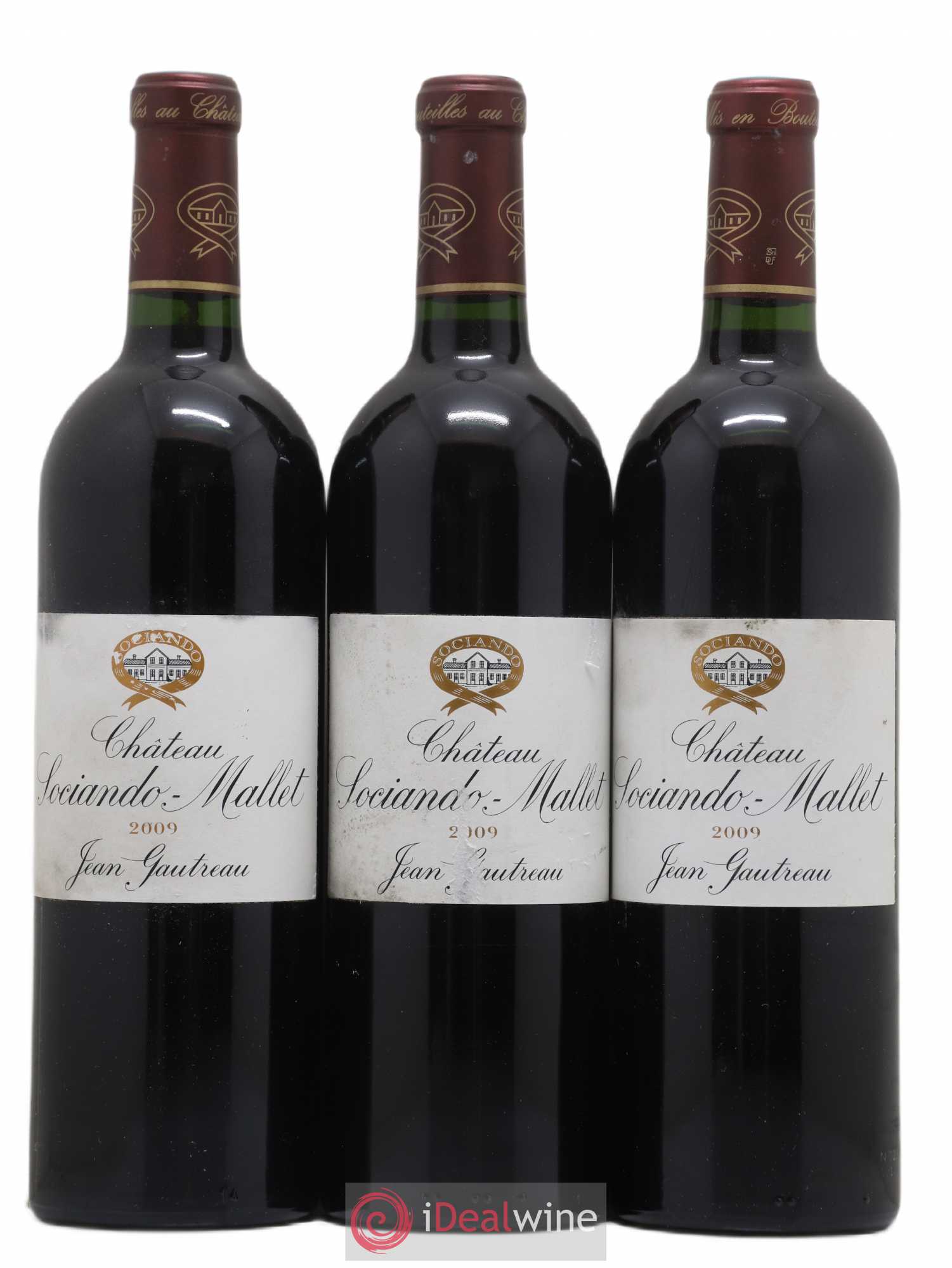 Château Sociando Mallet 2009 - Lot de 3 bouteilles - 0