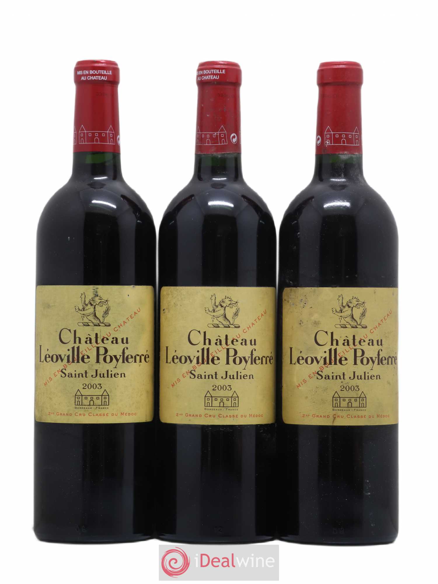 Château Léoville Poyferré 2ème Grand Cru Classé 2003 - Lot de 3 bouteilles - 0