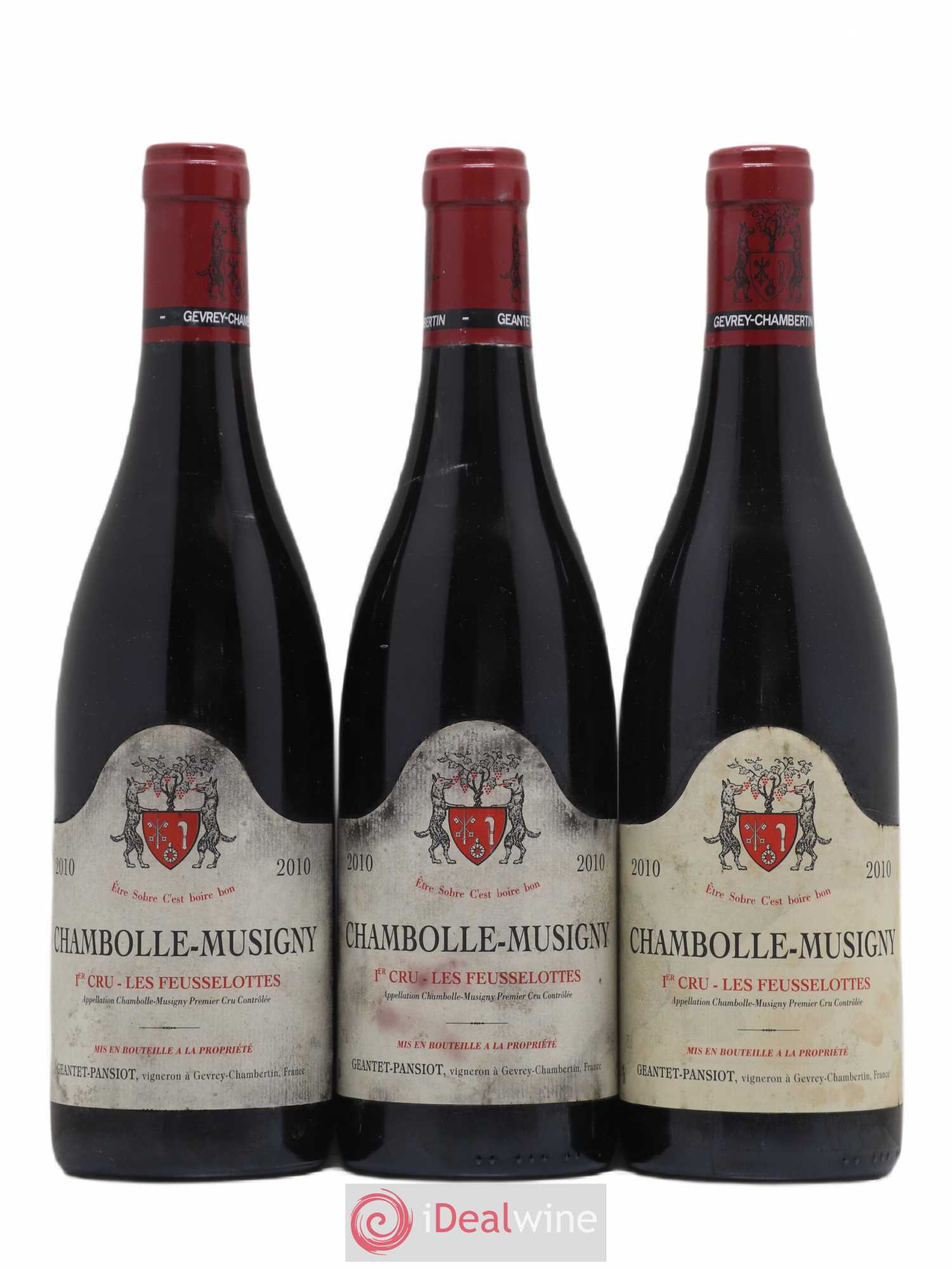 Chambolle-Musigny 1er Cru Les Feusselottes Geantet-Pansiot 2010 - Lot de 3 bouteilles - 0