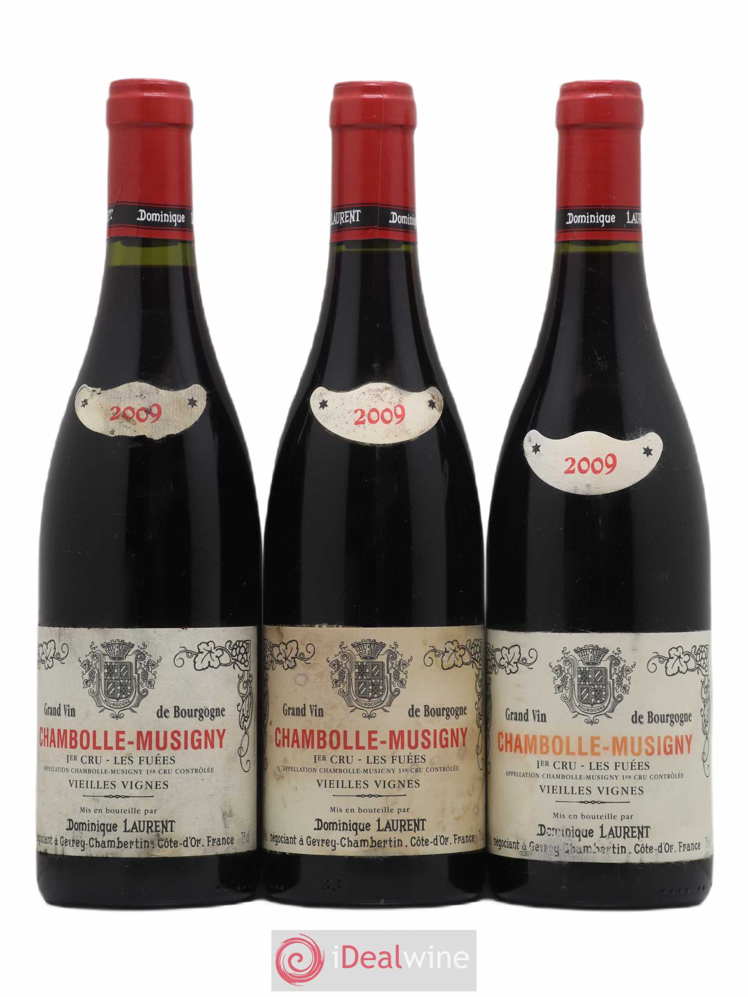 Chambolle-Musigny 1er Cru Les Fuées Vieilles Vignes Dominique Laurent 2009 - Lot de 3 bouteilles - 0
