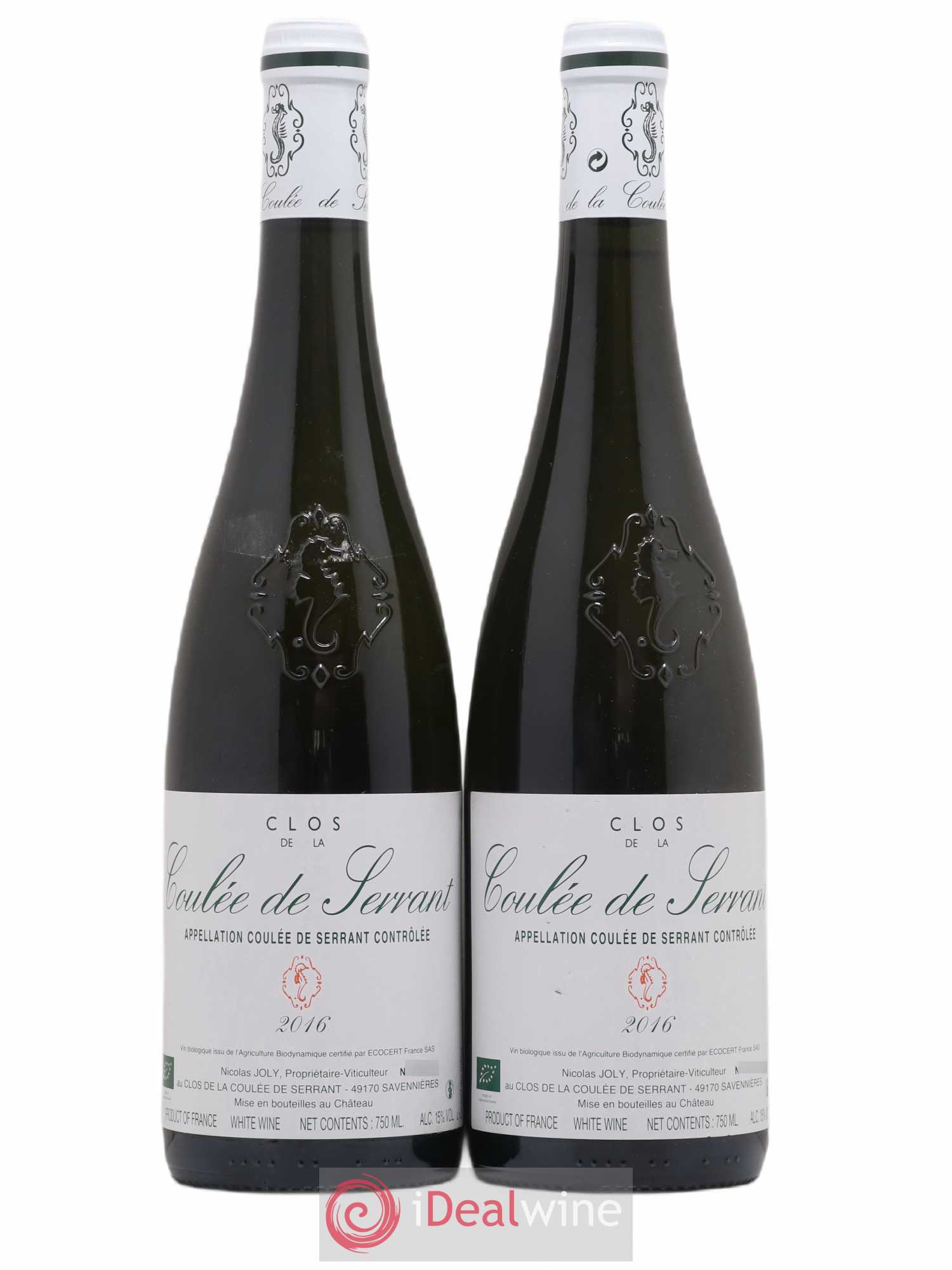 Savennières Clos de la Coulée de Serrant Vignobles de la Coulée de Serrant - Nicolas Joly 2016 - Lot de 2 bouteilles - 0