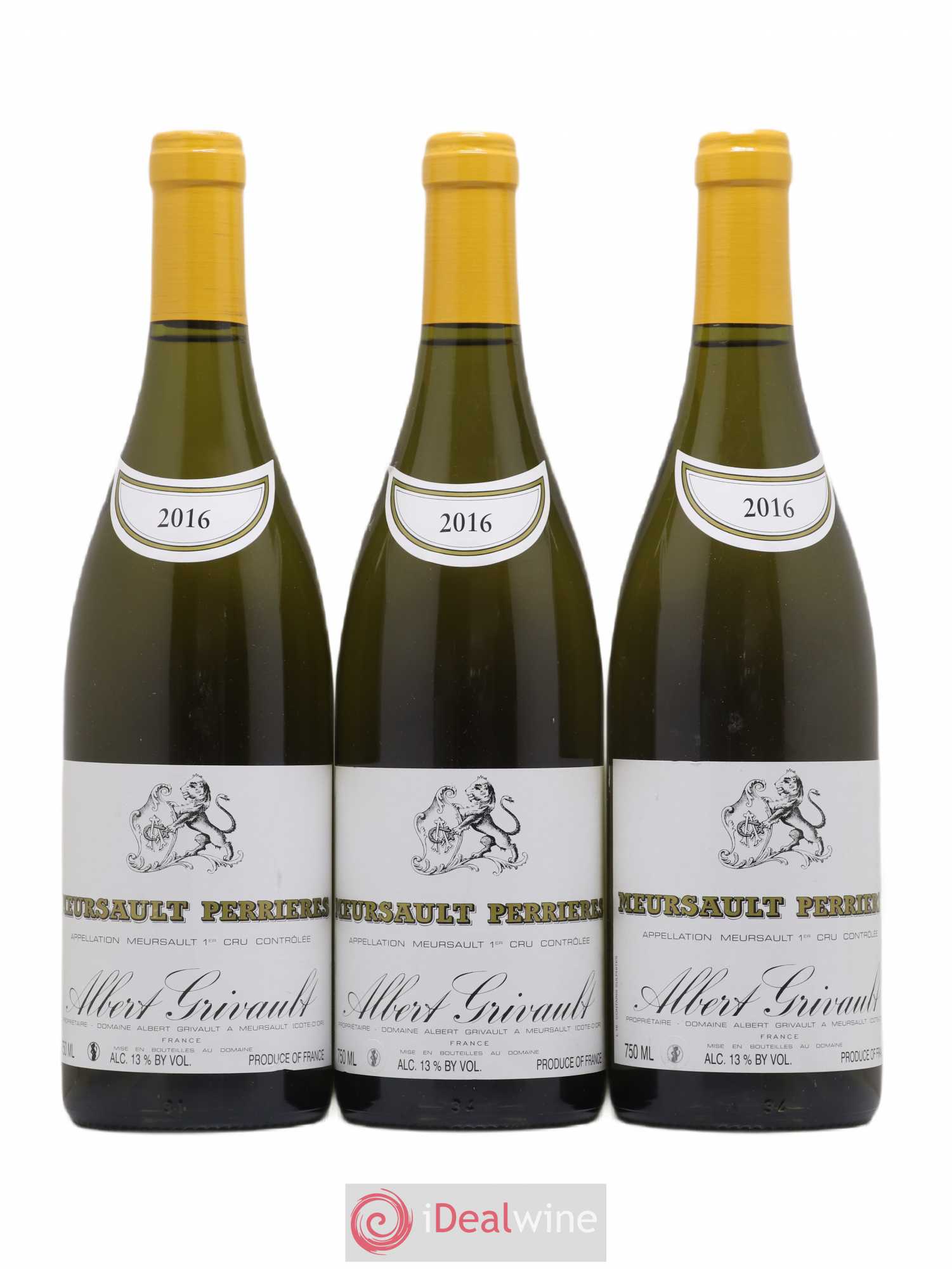 Meursault 1er Cru Perrières Albert Grivault 2016 - Lot de 3 bouteilles - 0
