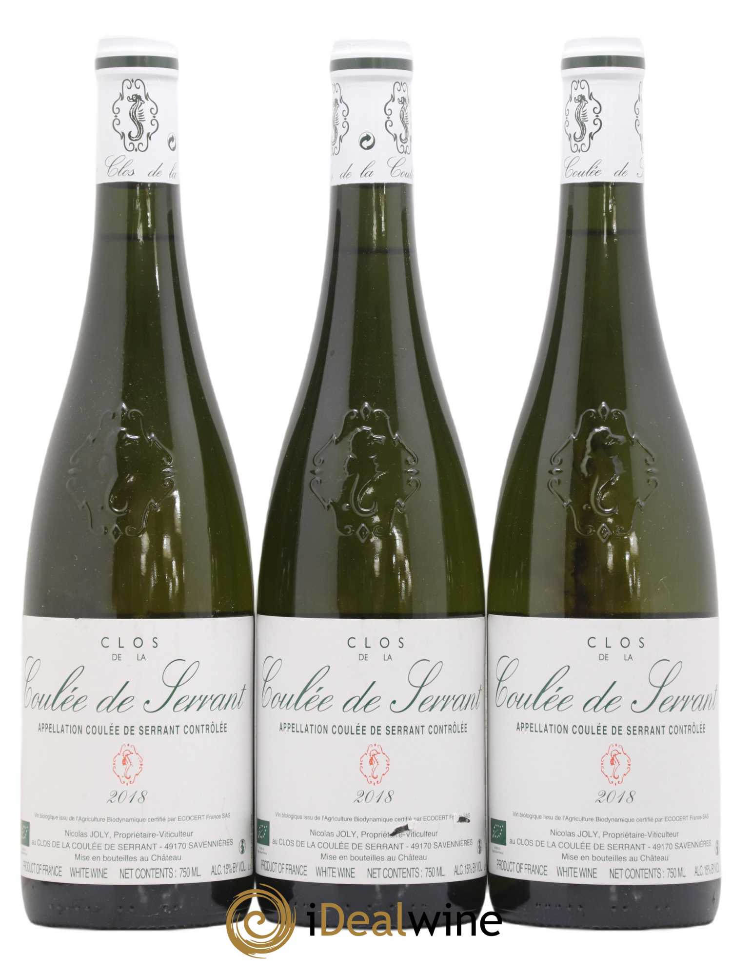 Savennières Clos de la Coulée de Serrant Vignobles de la Coulée de Serrant - Nicolas Joly 2018 - Lot de 3 bouteilles - 0