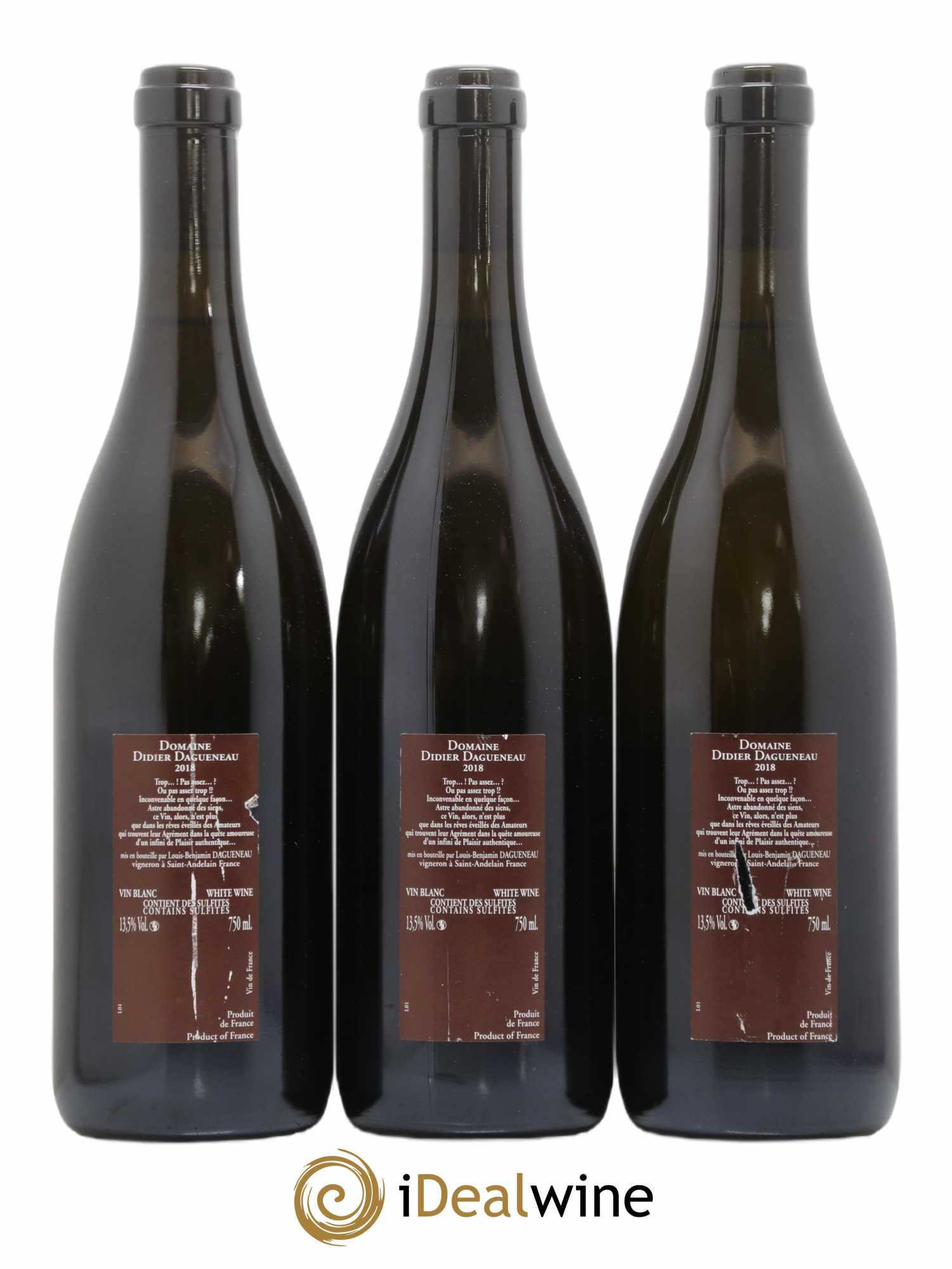 Vin de France (anciennement Pouilly-Fumé) Pur Sang Dagueneau (Domaine Didier - Louis-Benjamin) 2018 - Lot de 3 bouteilles - 1
