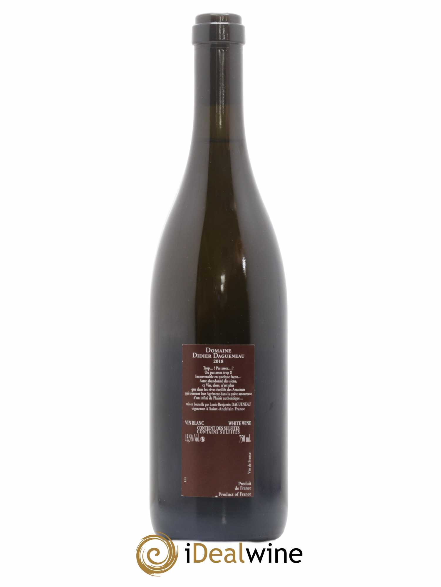 Vin de France (anciennement Pouilly-Fumé) Pur Sang Dagueneau (Domaine Didier - Louis-Benjamin) 2018 - Lot de 1 bouteille - 1