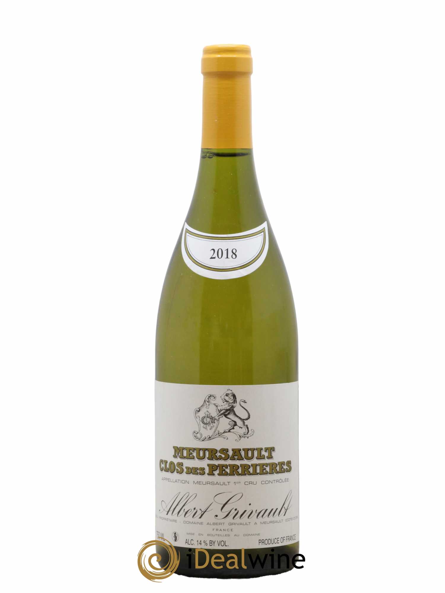 Meursault 1er Cru Clos des Perrières Monopole Albert Grivault 2018 - Lot de 1 bouteille - 0