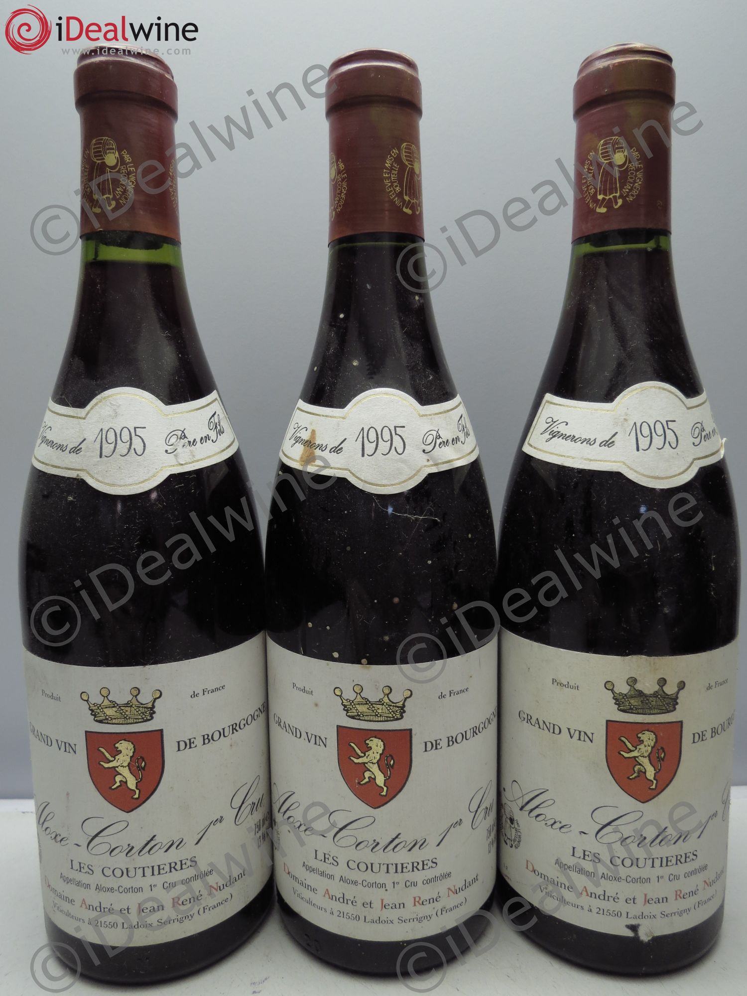 Aloxe-Corton 1er Cru La Coutière, Nudant 1995 - Posten von 3 Flaschen - 0