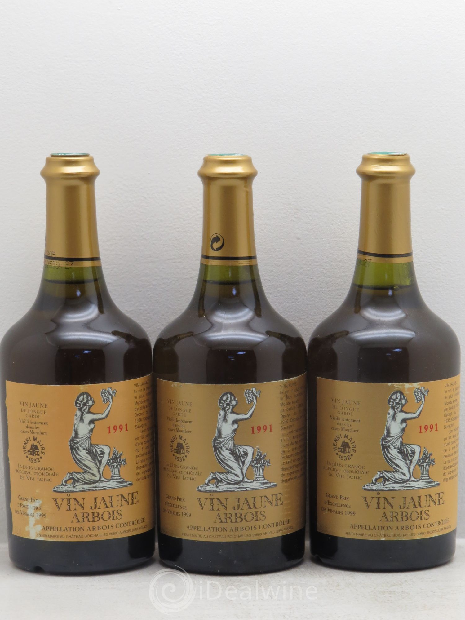 Arbois Vin Jaune Henri Maire 1991 - Posten von 3 Flaschen - 0