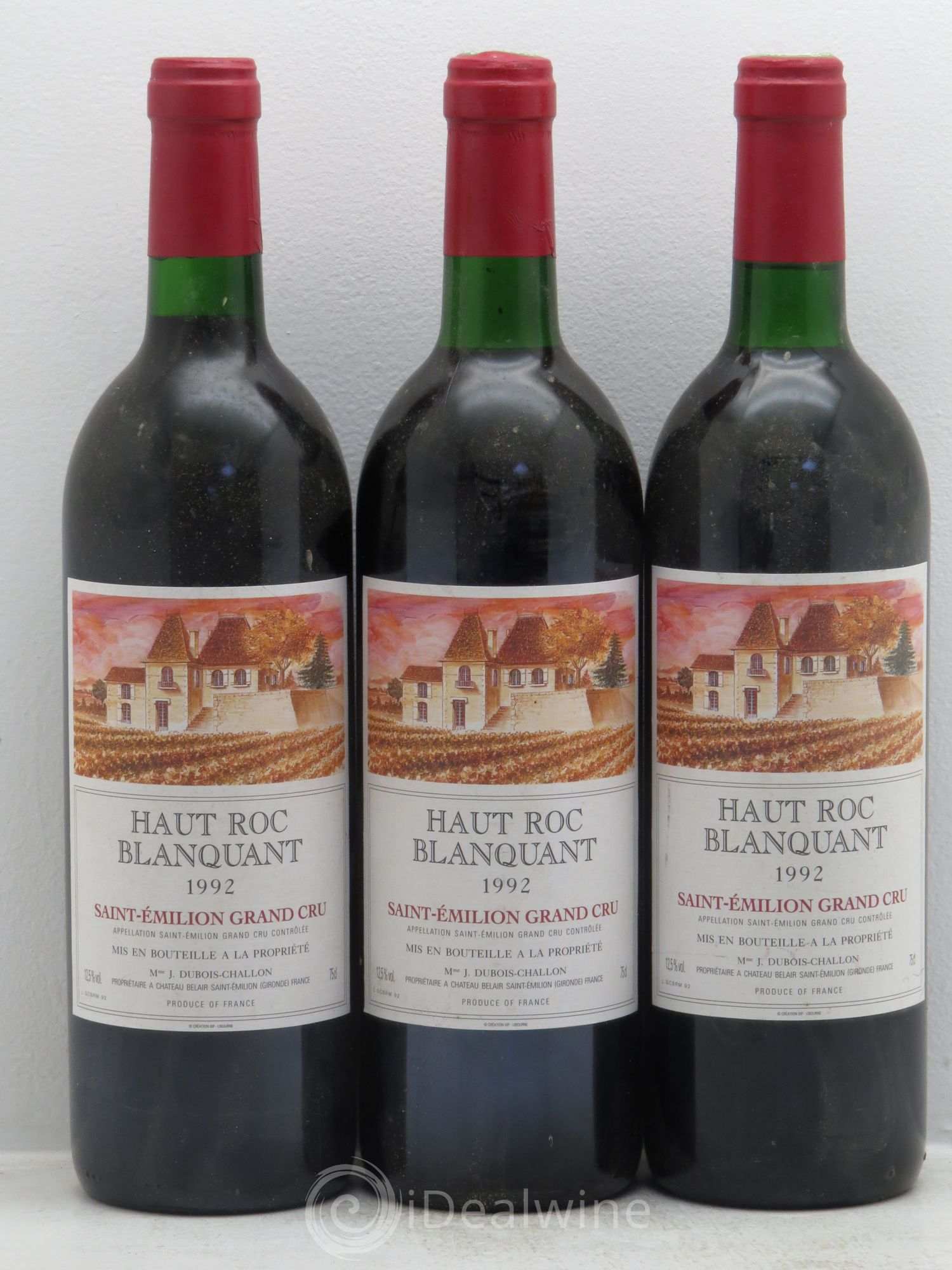 Saint-Émilion Château Haut Roc Blanquant 1992 - Posten von 3 Flaschen - 0