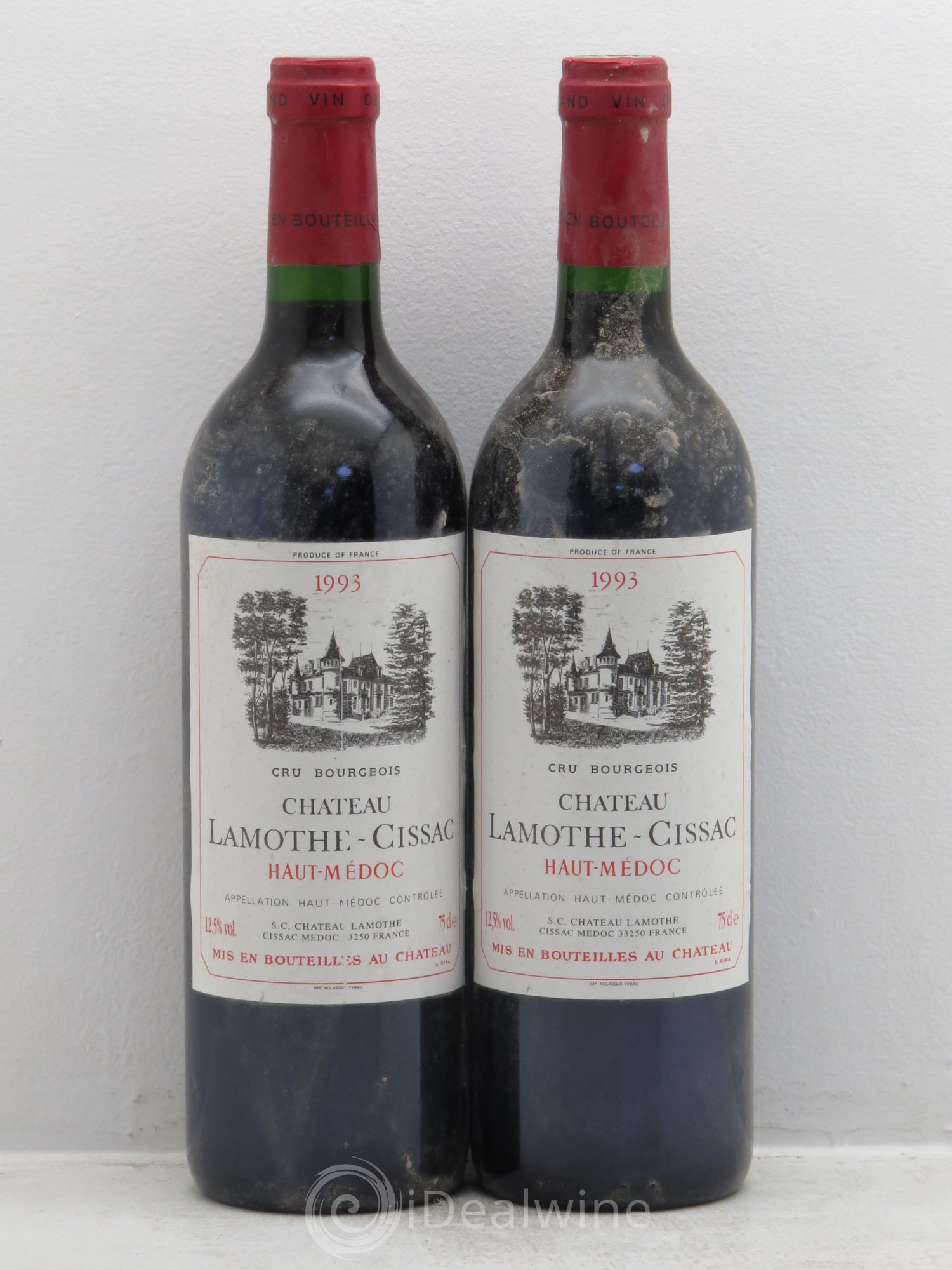 Château Lamothe Cissac Cru Bourgeois 1993 - Lot de 2 bouteilles - 0
