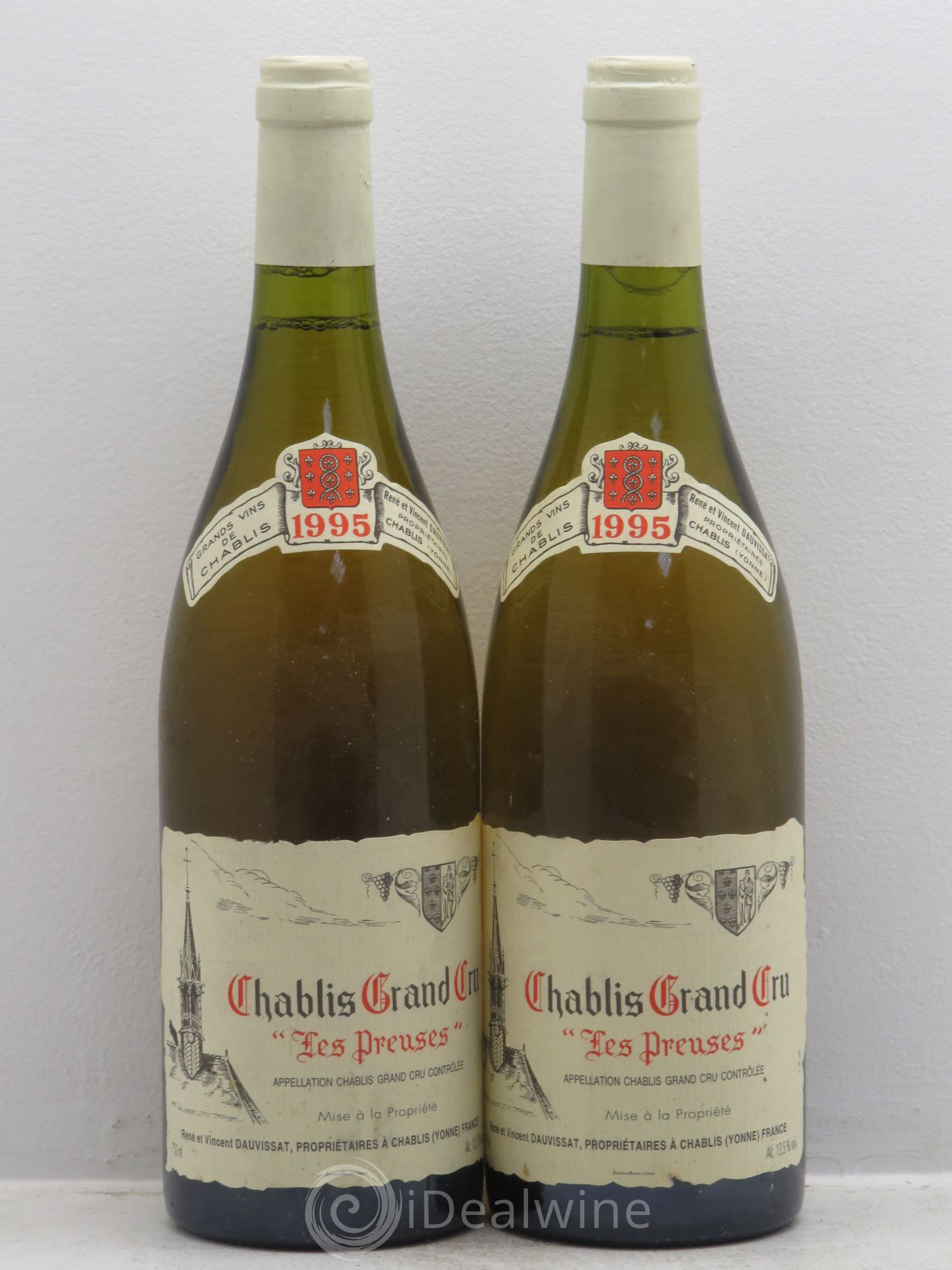 Chablis Grand Cru Les Preuses Vincent Dauvissat (Domaine) 1995 - Lot de 2 bouteilles - 0