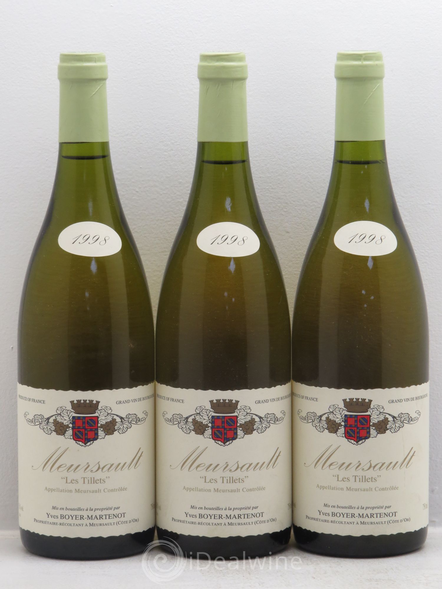 Meursault Les tillets .Domaine Yves Boyer Martenot 1998 - Posten von 3 Flaschen - 0