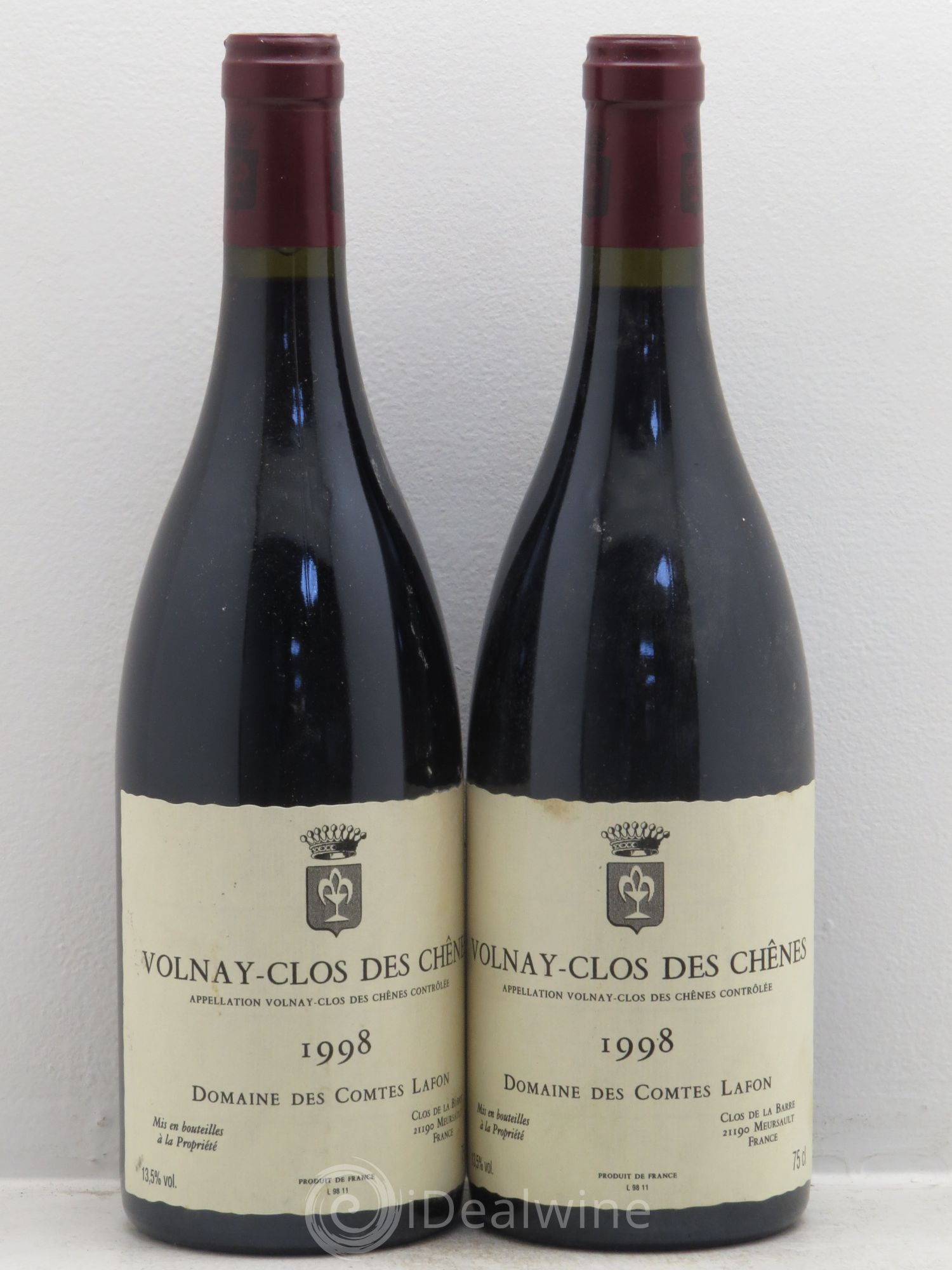 Volnay 1er Cru Clos des Chênes Comtes Lafon (Domaine des) 1998 - Lot de 2 bouteilles - 0