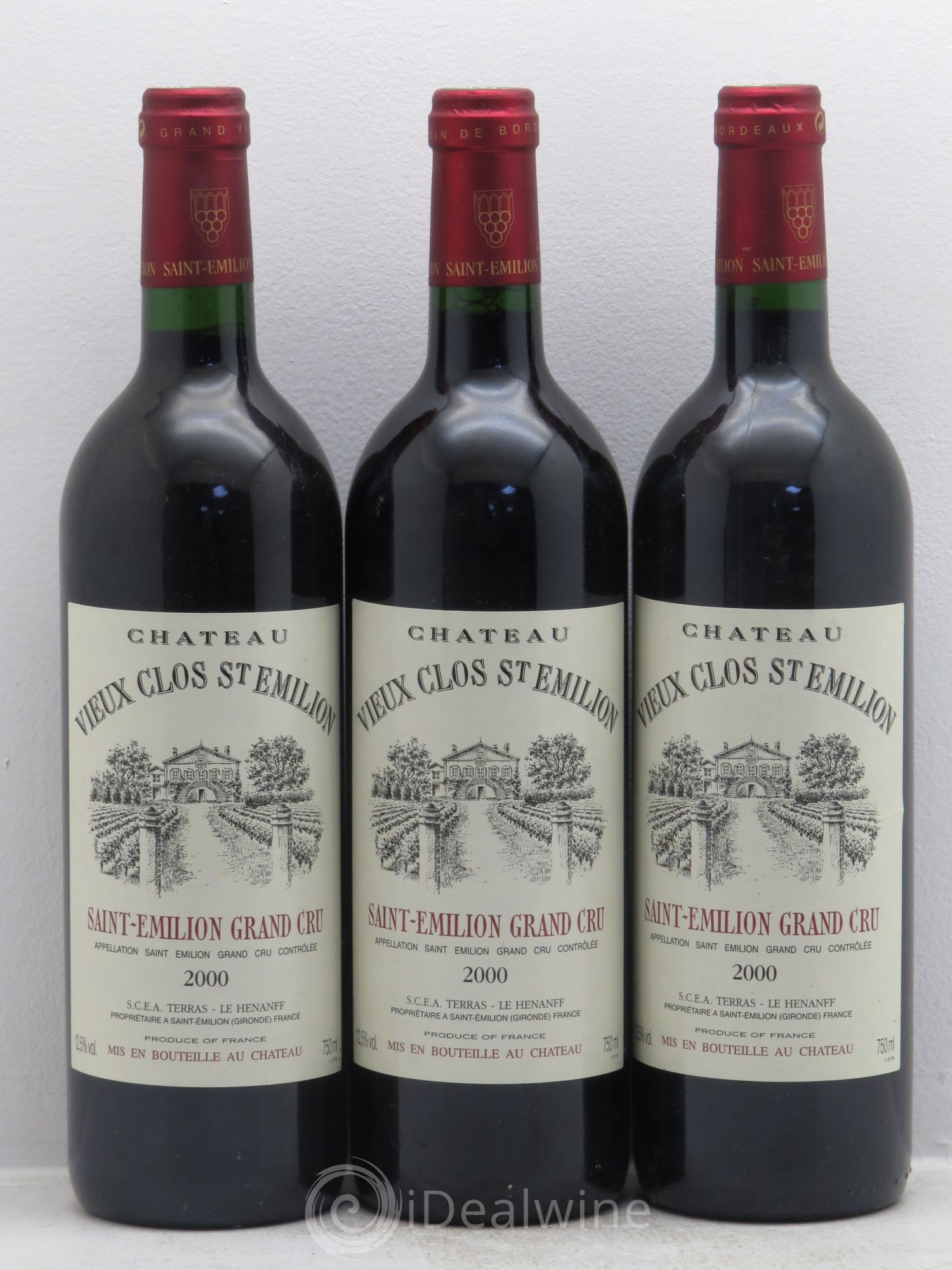 Saint-Émilion Vieux CLos 2000 - Posten von 3 Flaschen - 0