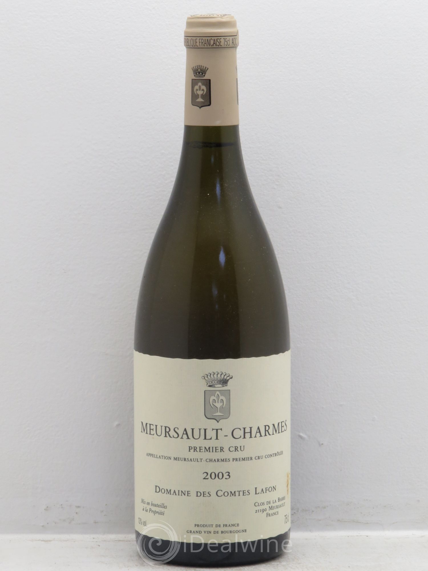 Meursault 1er Cru Charmes Comtes Lafon (Domaine des) 2003 - Lot de 1 bouteille - 0