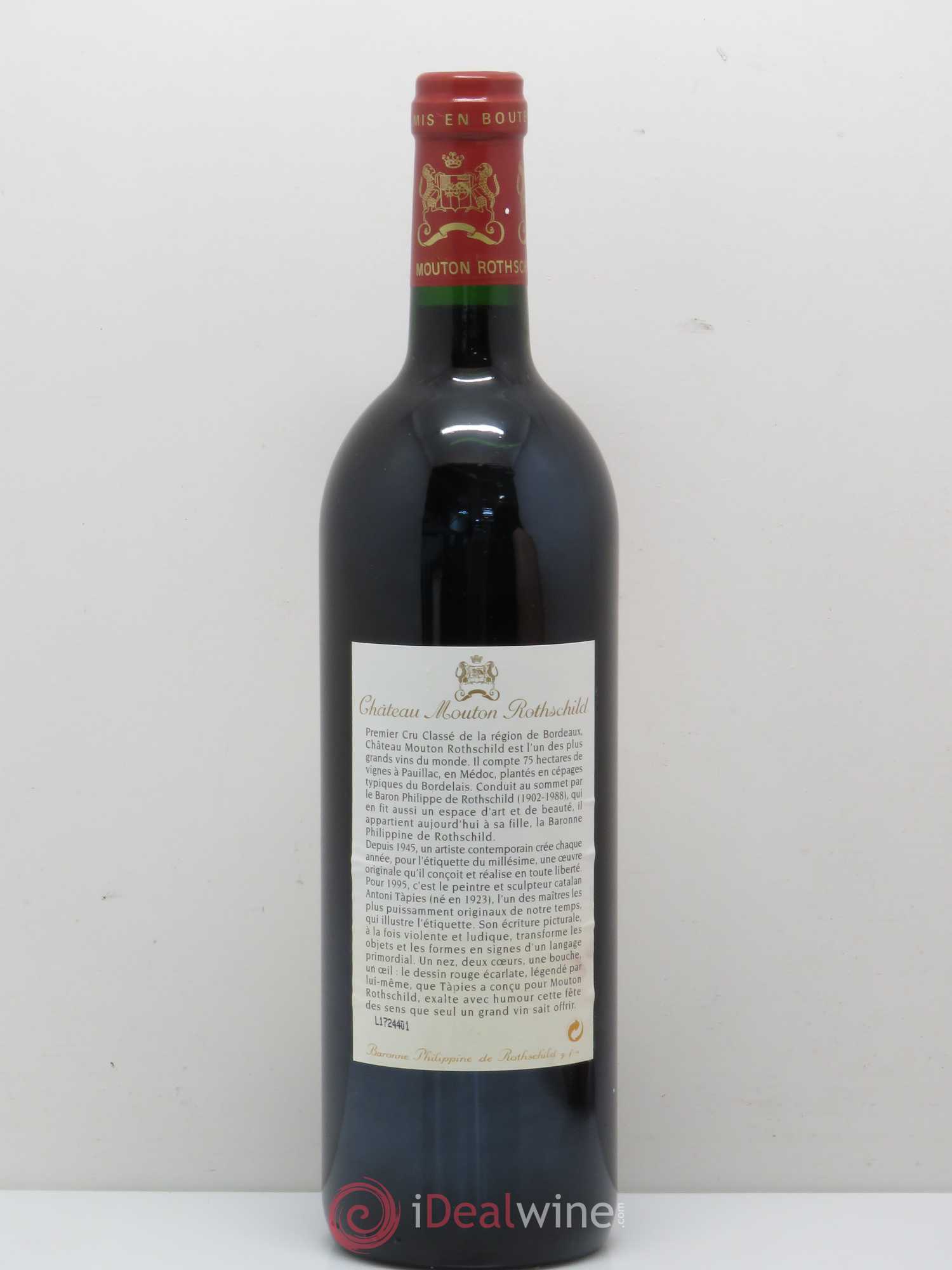 Château Mouton Rothschild 1er Grand Cru Classé 1995 - Lot de 1 bouteille - 1